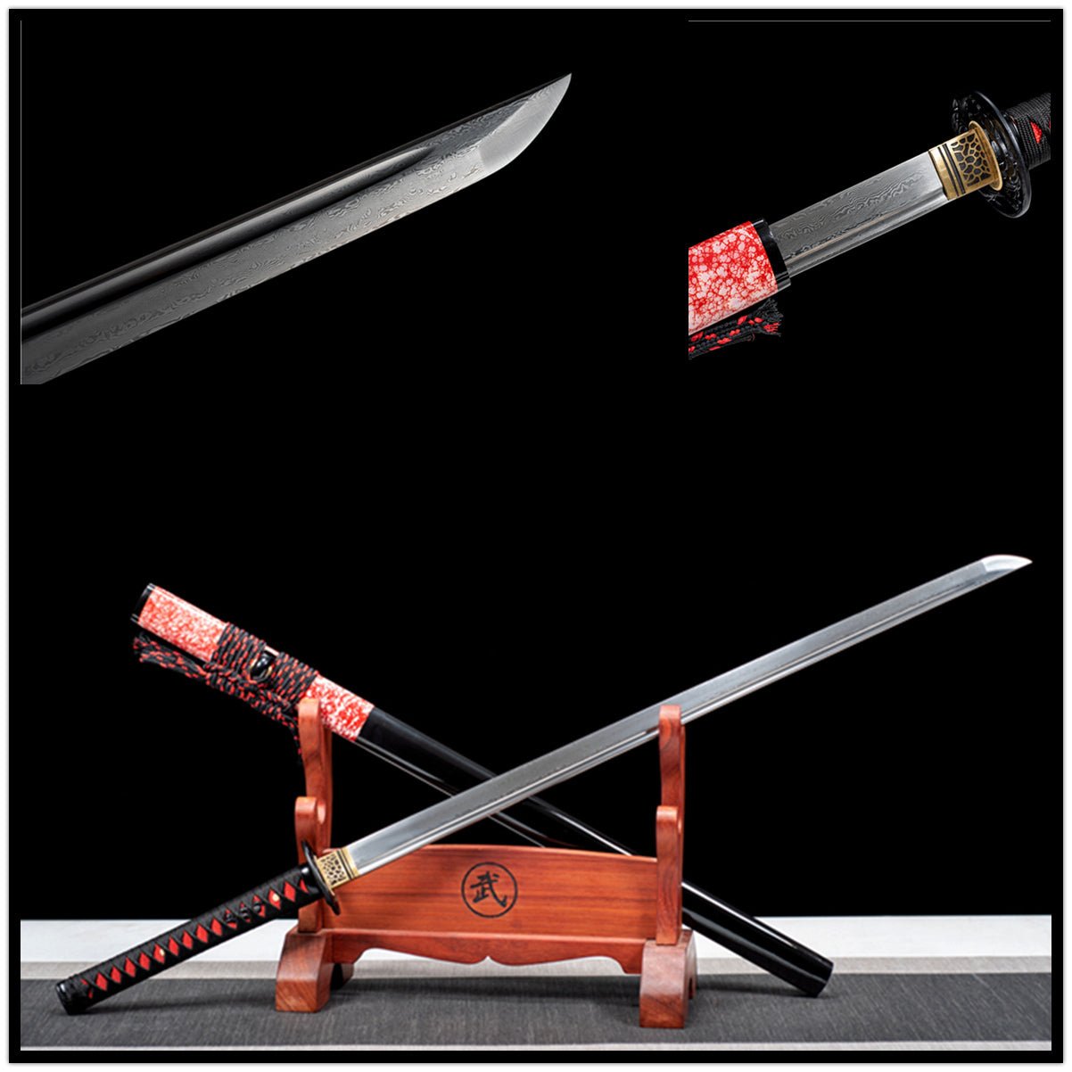 Straight Katana Guique Damascus Folded Blade 貴鵲 | KatanaSwordArt Katana For Sale 2025