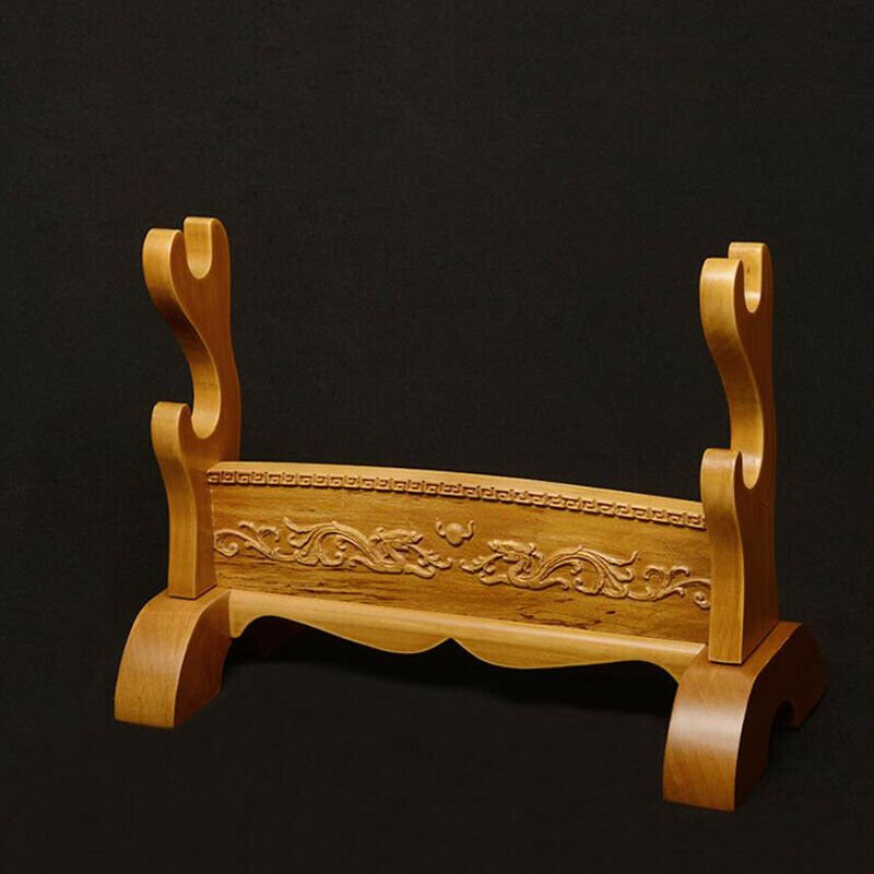 Sword Stand Double Dragon Carving Theme Double Layer Rack Base | KatanaSwordArt Sword Stand For Sale 2025