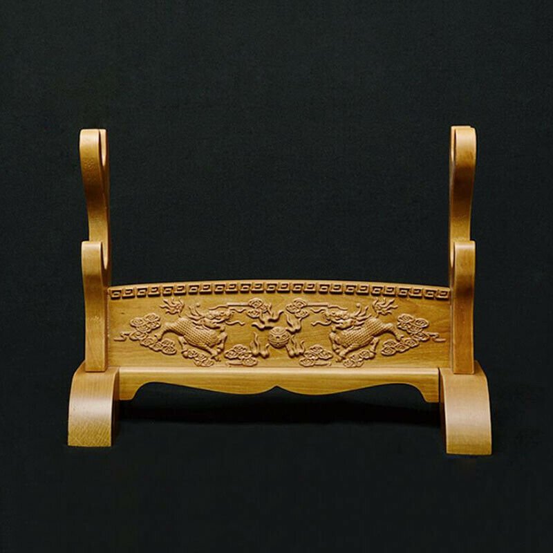 Sword Stand Double Kirin Carving Theme Double Layer Rack Base | KatanaSwordArt Sword Stand For Sale 2025