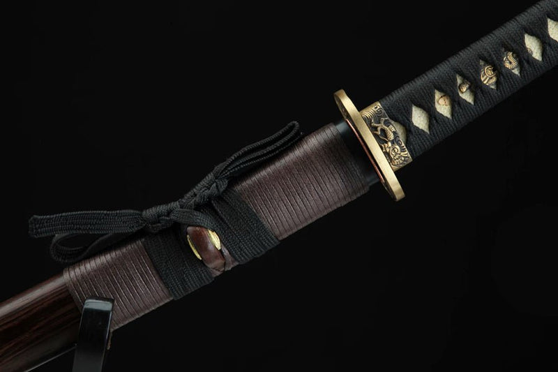 Wakizashi Sword Jiangtai Damascus Folded Clay Tempered 姜太 For Sale | KatanaSwordArt Japanese Katana