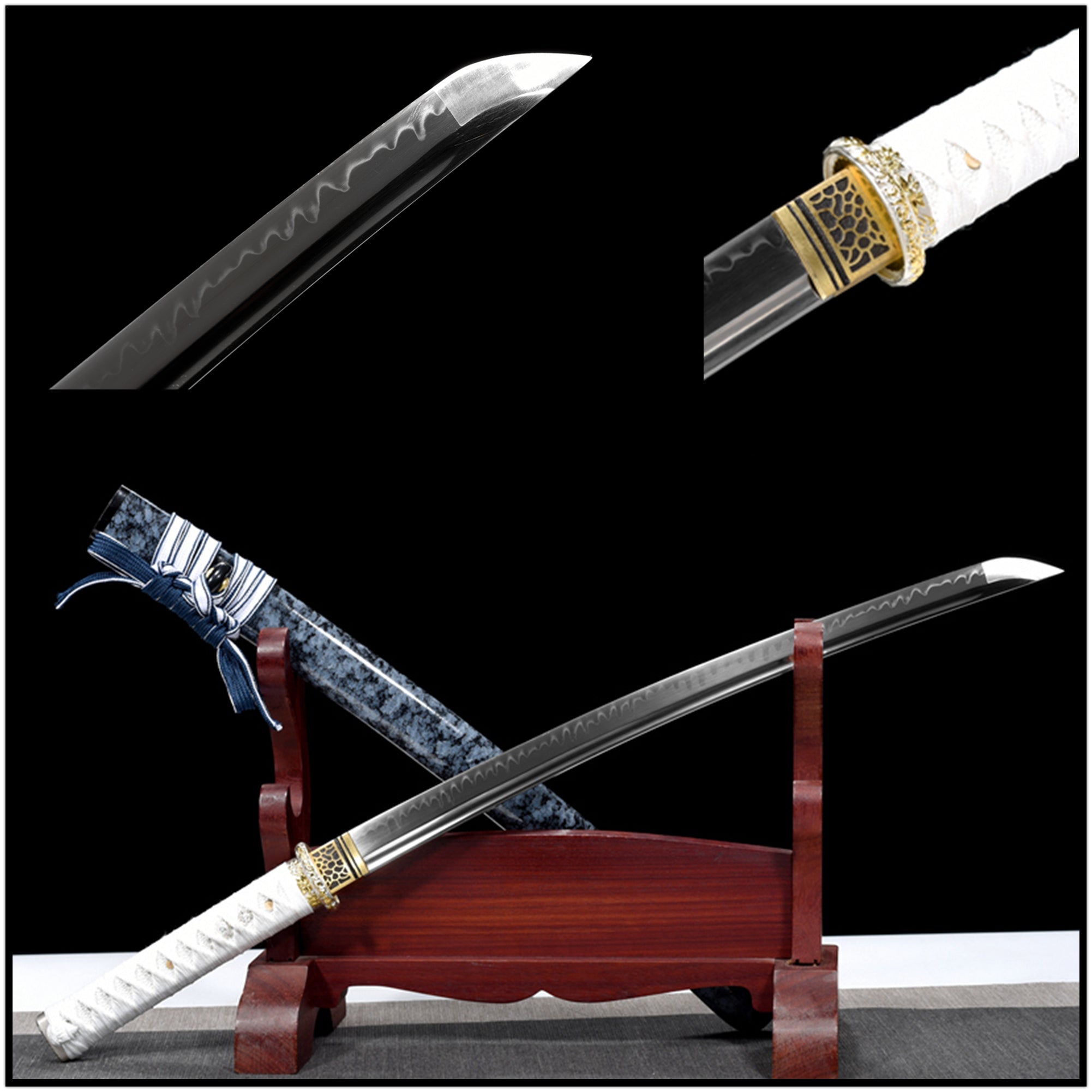 Wakizashi Sword ShiShui T10 Clay Tempered Blue 逝水 | KatanaSwordArt Wakizashi For Sale