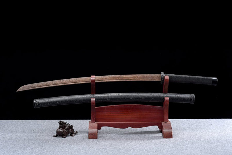 Wooden Katana Xiaoao Rosewood Blade Black Saya 笑傲 For Sale | KatanaSwordArt Japanese Katana