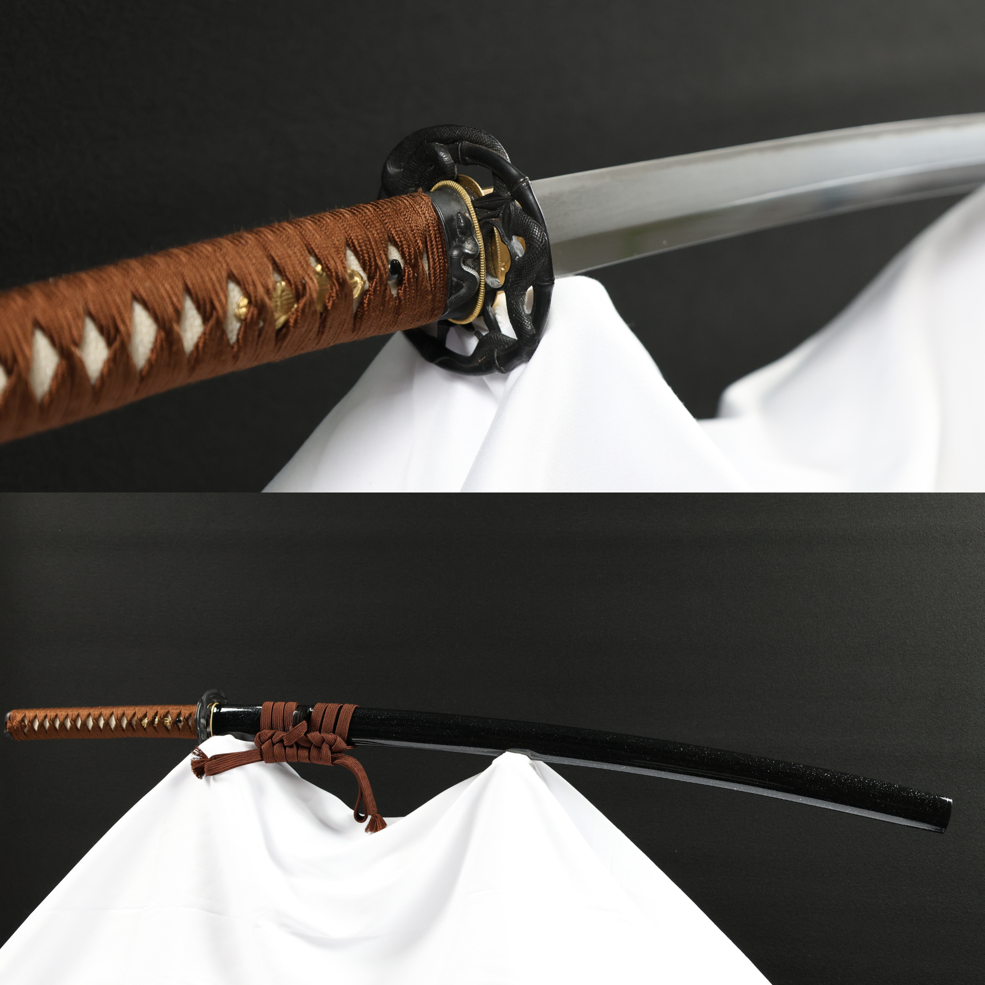 Katana Serpent Wave Folded Steel Blade Janami Koshirae 蛇濤 | TangGu Sword