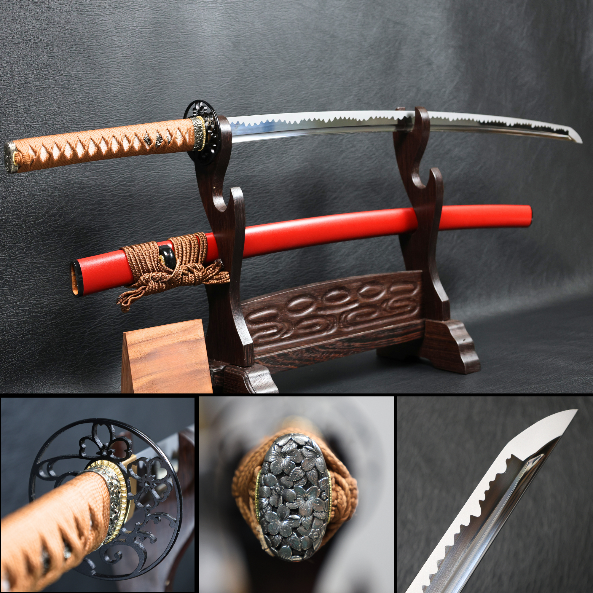 Katana Sakuraflame Spring Steel with Chōji Midare Hamon | KSA Qing