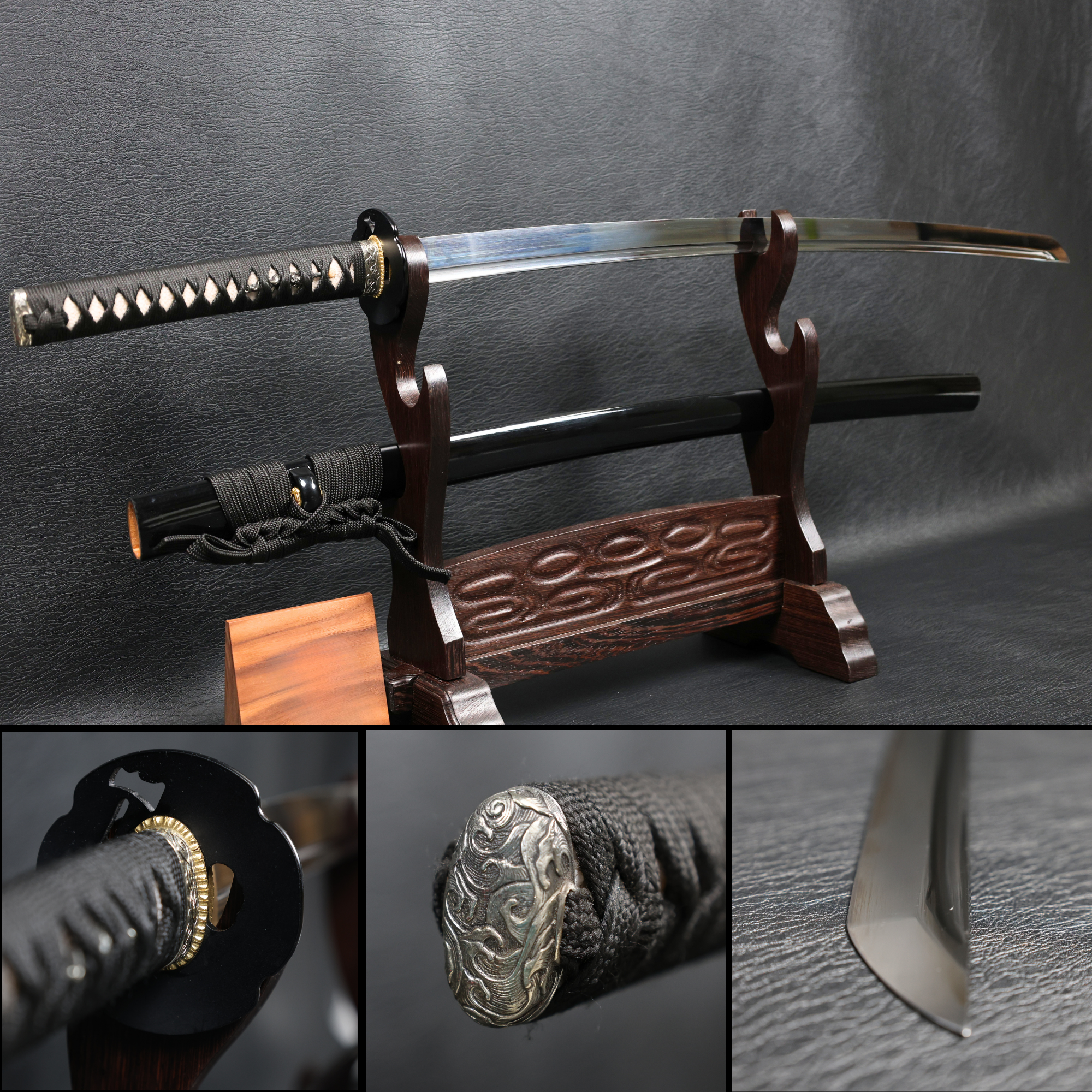 Katana Obsidianwave Spring Steel with Mirror Blade | KSA Qing