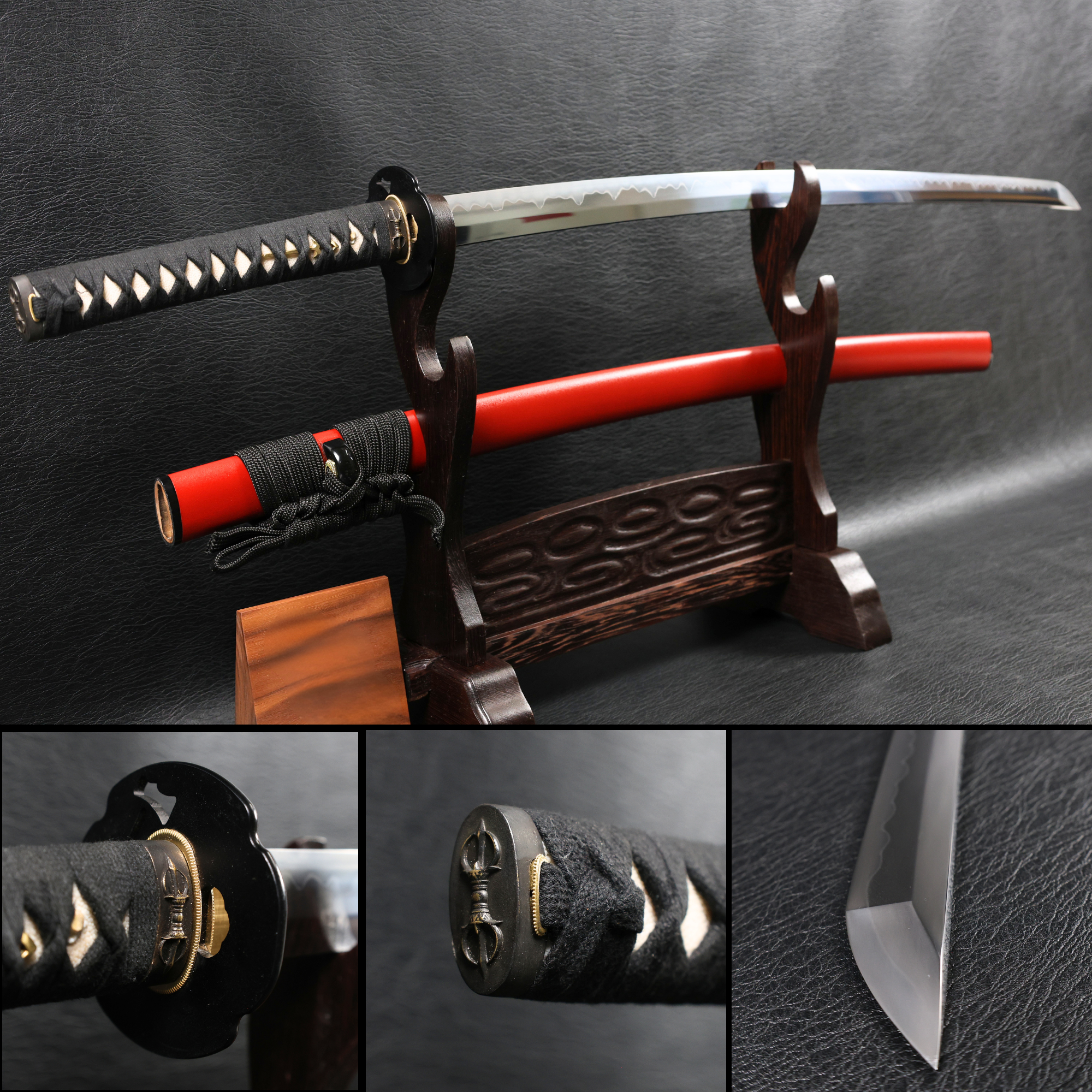 Katana VajraAxe T10 Clay Tempered Blade with Sanbonsugi Hamon | KSA Huo