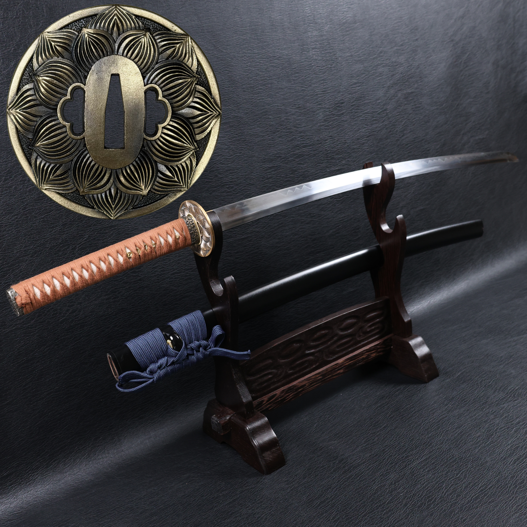 Katana Bokuden T10 Clay Tempered Blade with Notare Wave Hamon | KSA Huo