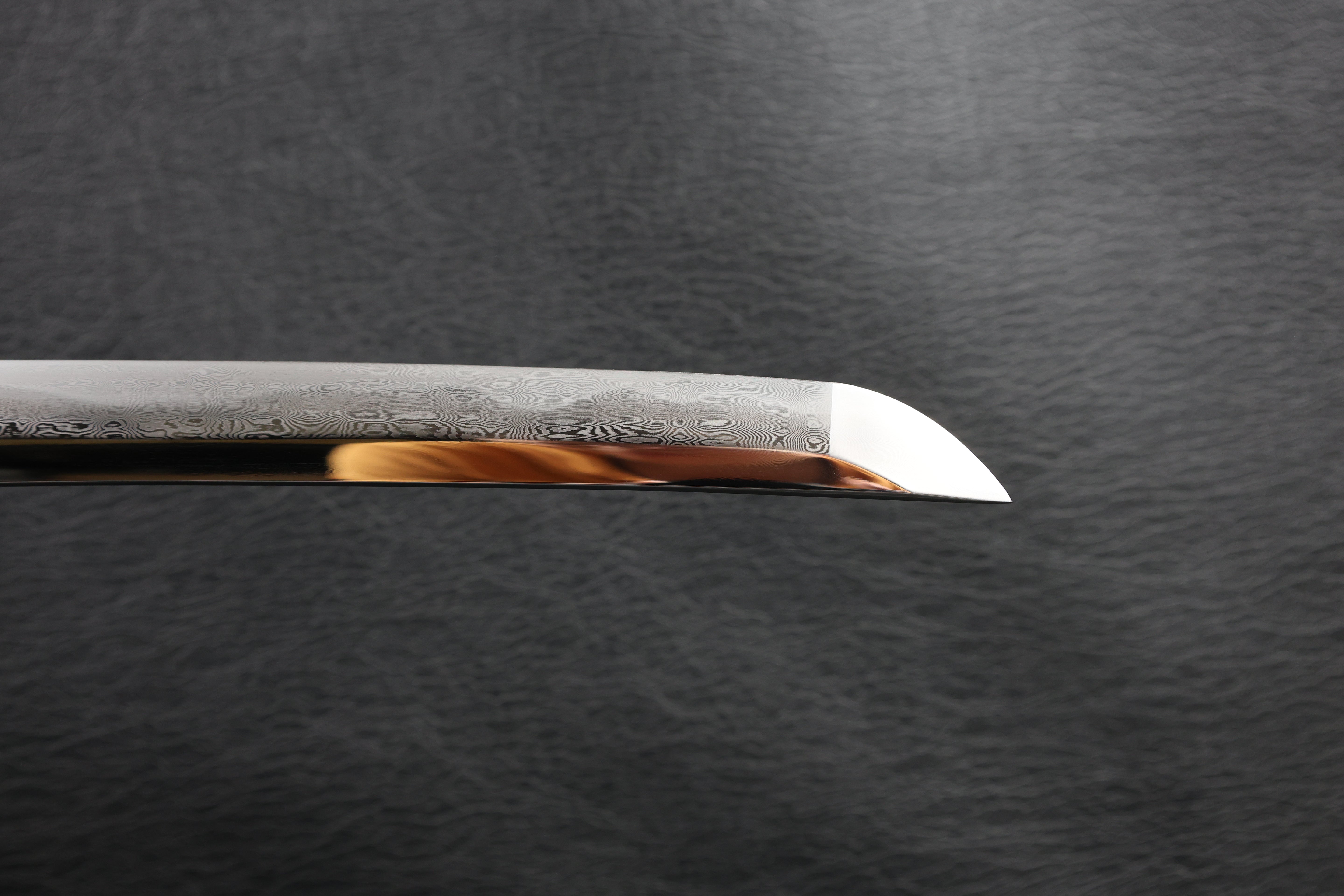 Katana Vajra Eclipse Folded Steel Clay Tempered Blade with Sanbonsugi Hamon | KSA Hua