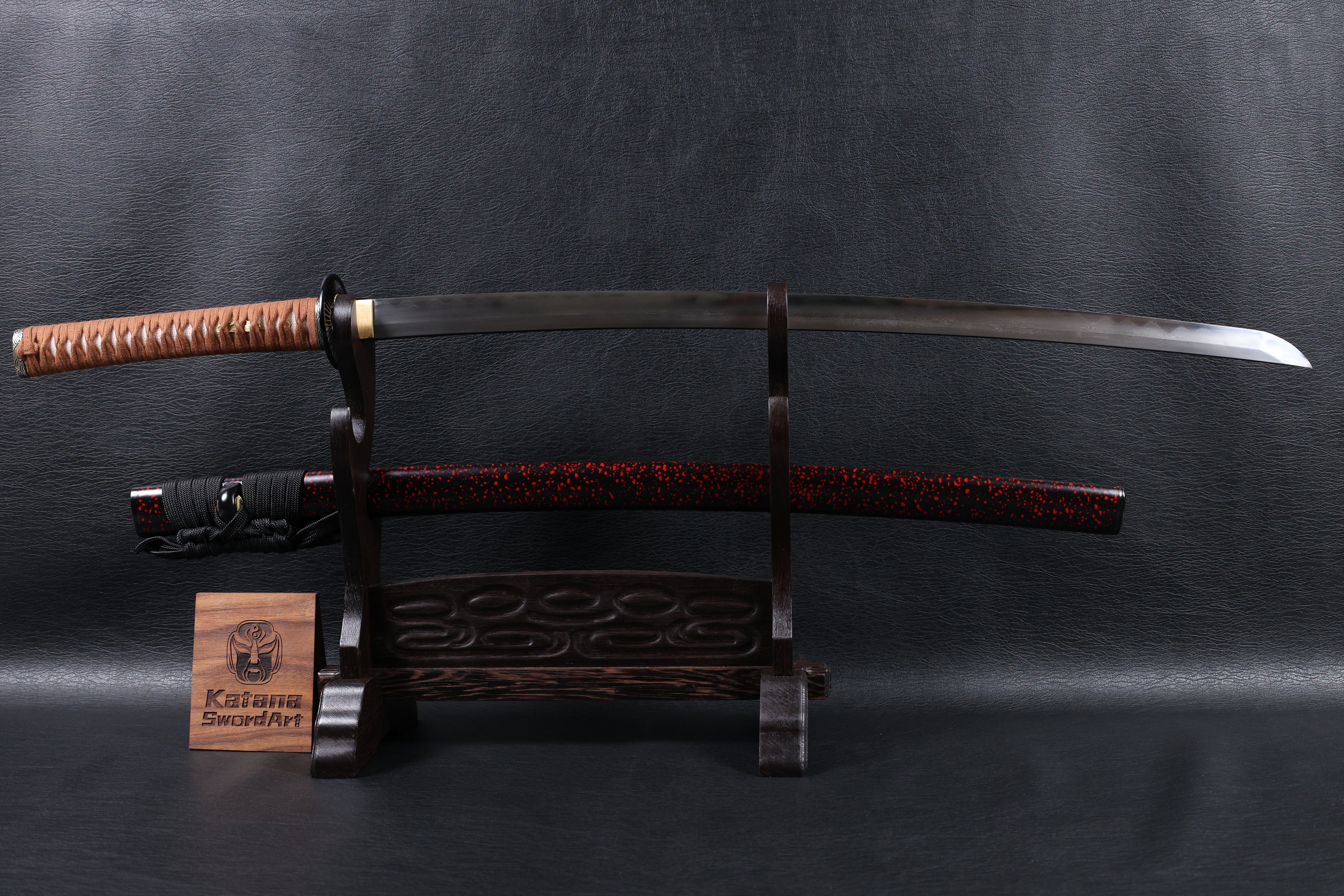 Katana Nobunaga Folded Steel Clay Tempered Blade with Notare Wave Hamon | KSA Hua