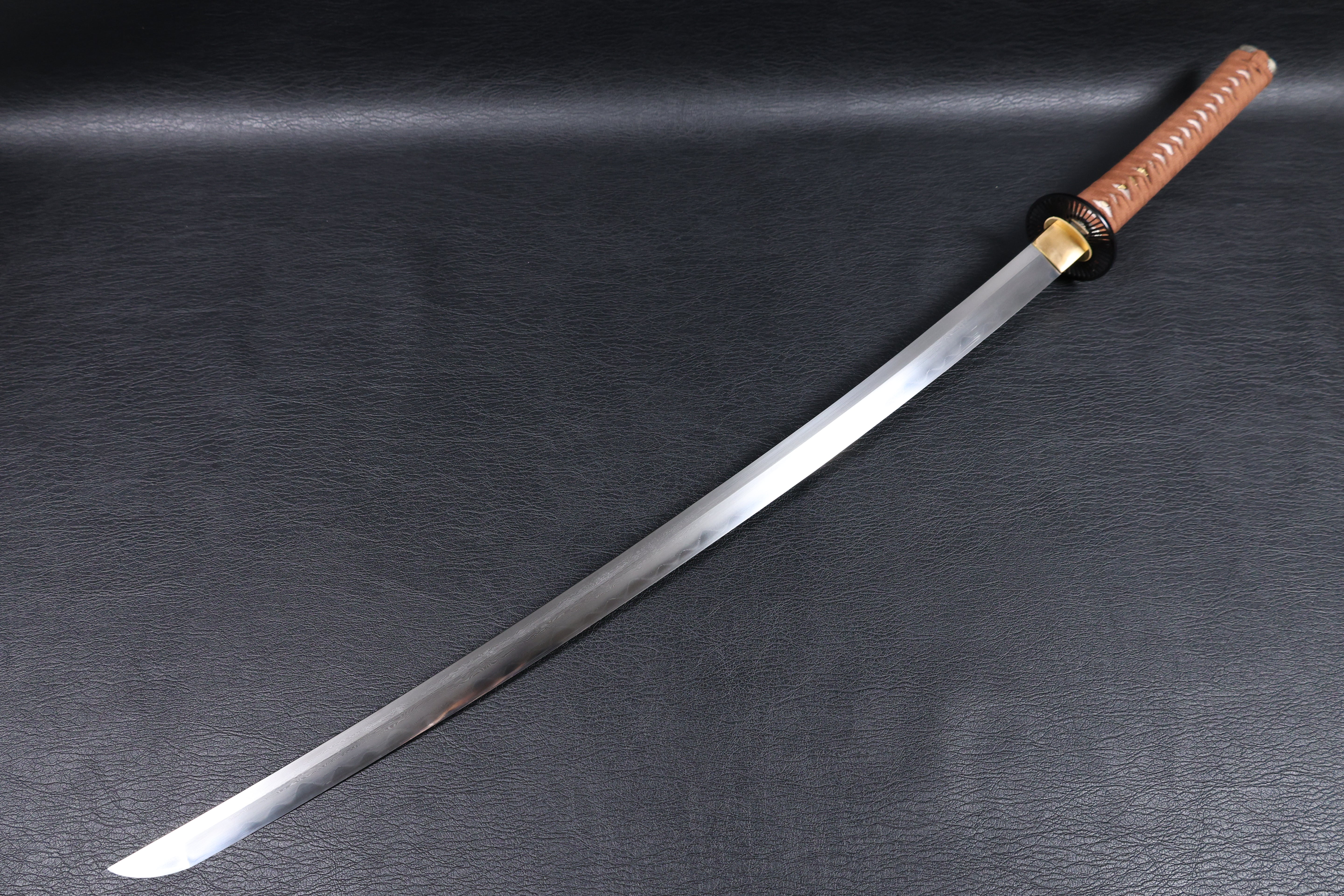 Katana Nobunaga Folded Steel Clay Tempered Blade with Notare Wave Hamon | KSA Hua