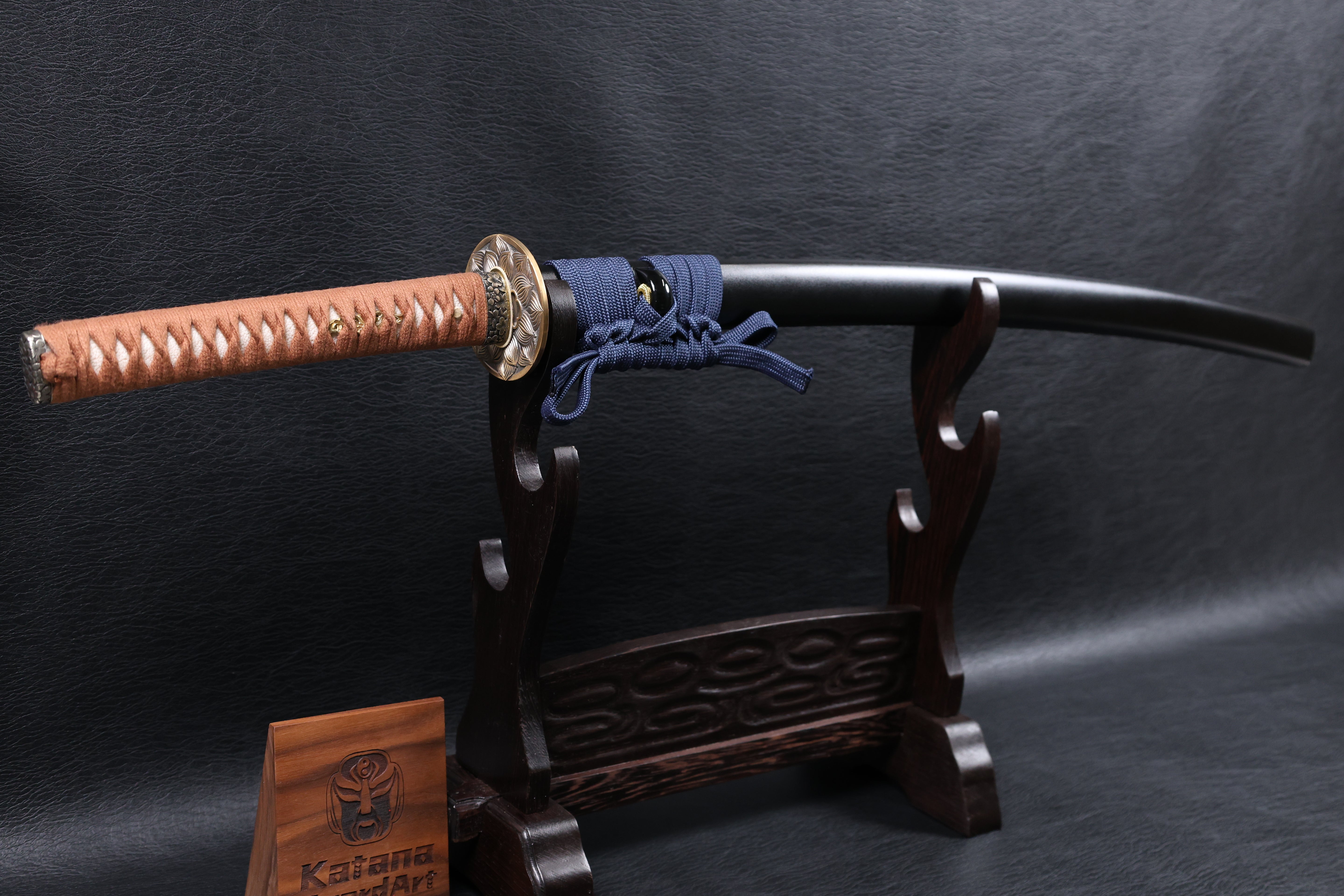 Katana Bokuden T10 Clay Tempered Blade with Notare Wave Hamon | KSA Huo