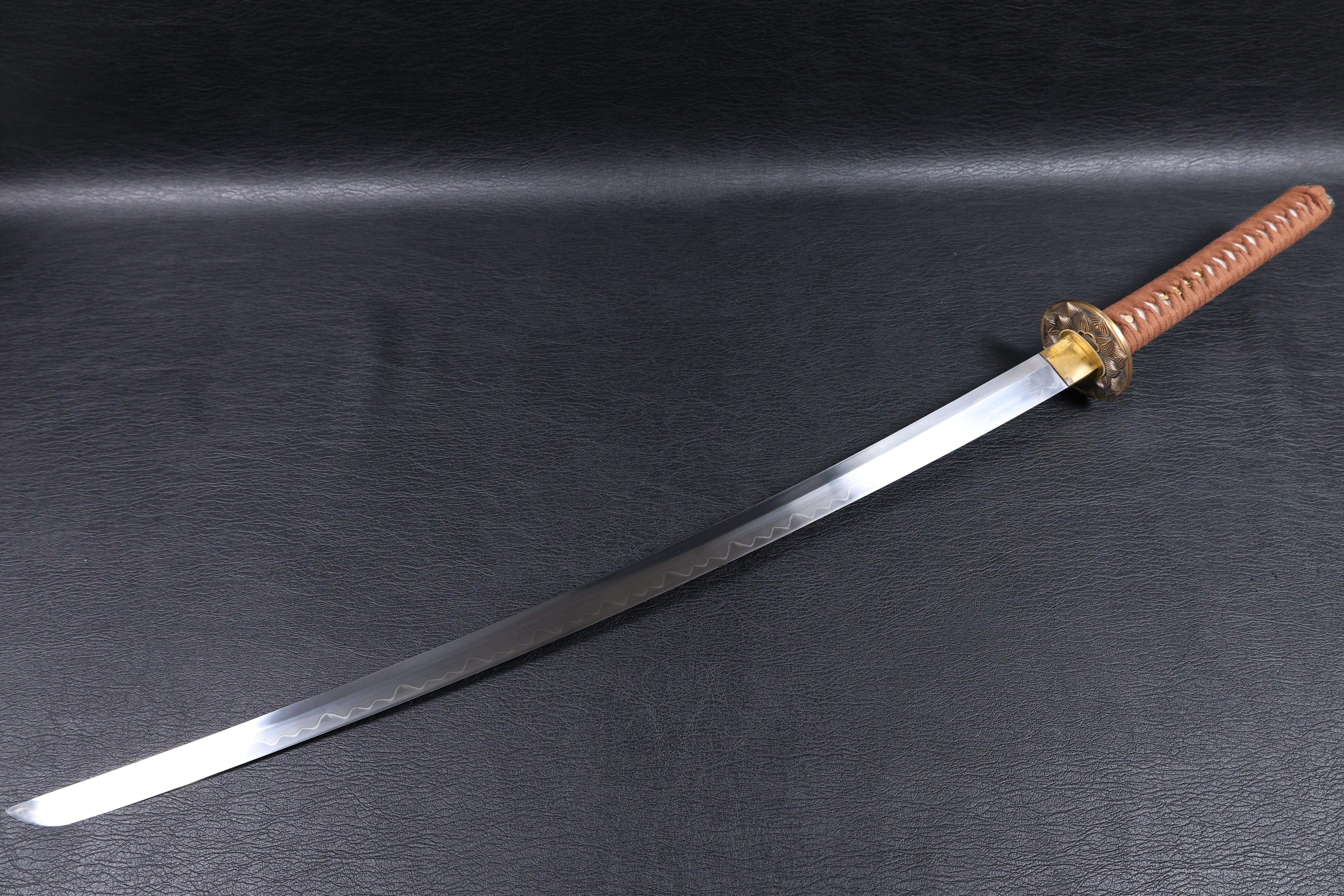 Katana Bokuden T10 Clay Tempered Blade with Notare Wave Hamon | KSA Huo