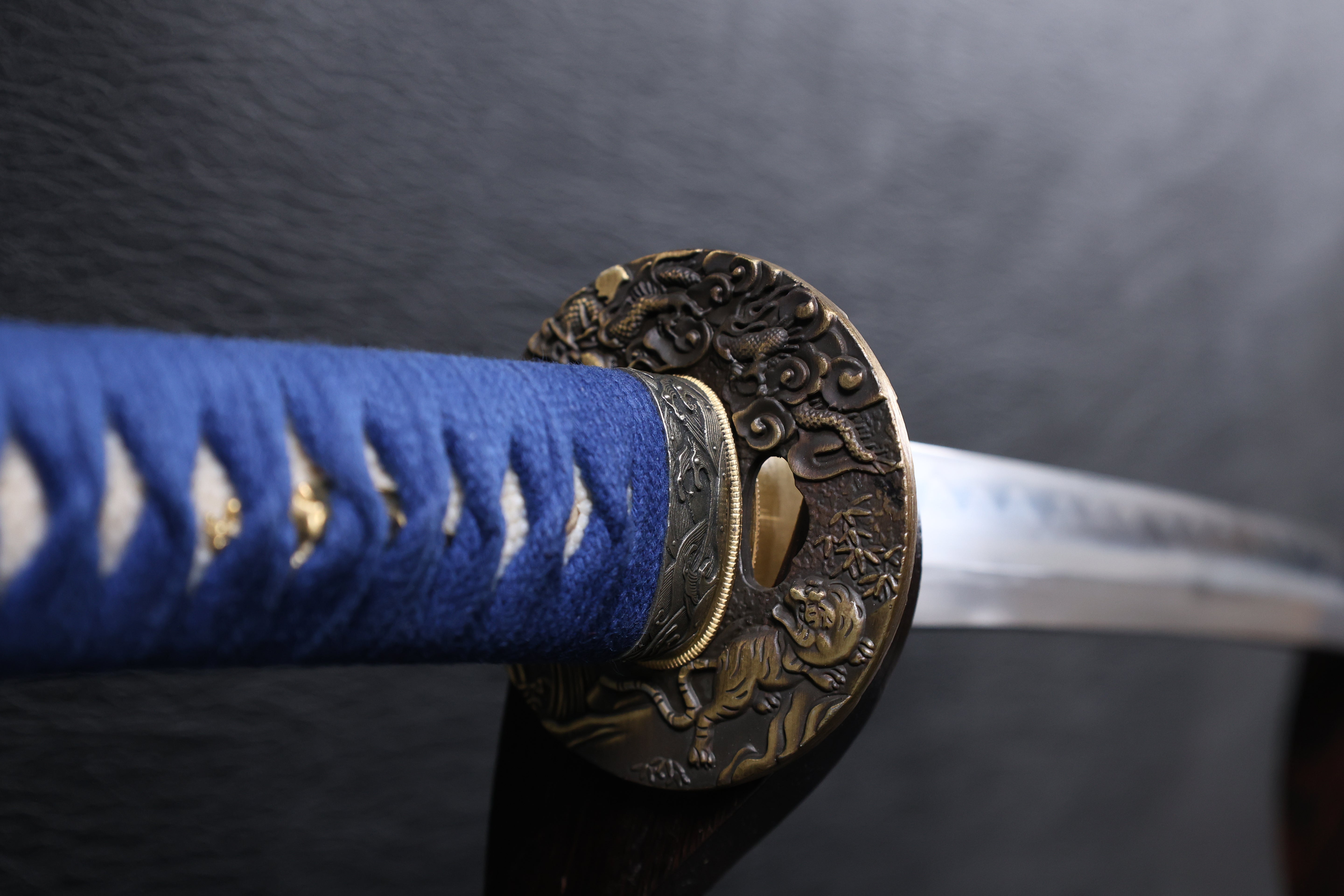 Katana Mitsunari T10 Clay Tempered Blade with Notare Wave Hamon | KSA Huo