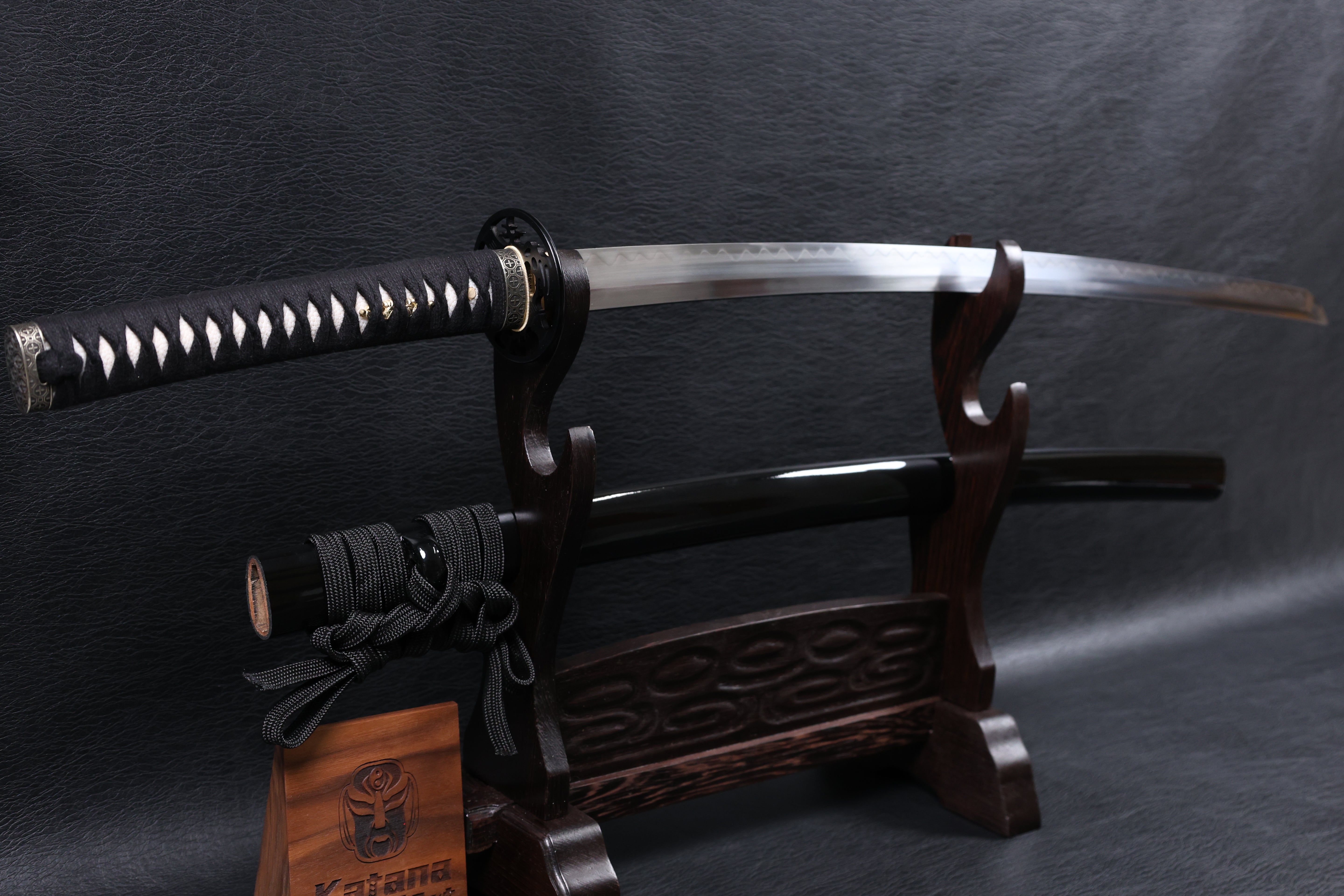 Katana Kiyomasa T10 Clay Tempered Blade with Notare Wave Hamon | KSA Huo