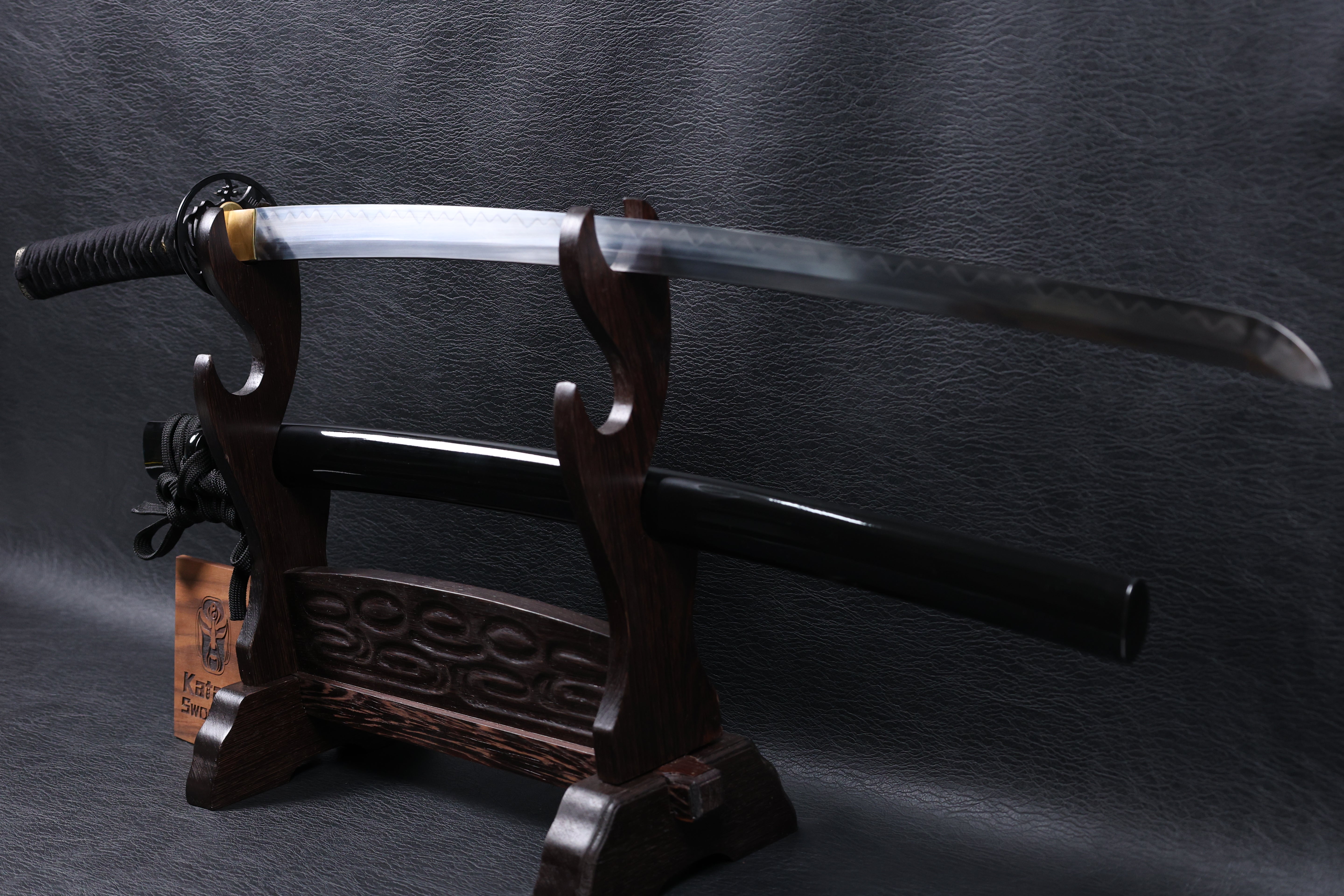 Katana Kiyomasa T10 Clay Tempered Blade with Notare Wave Hamon | KSA Huo