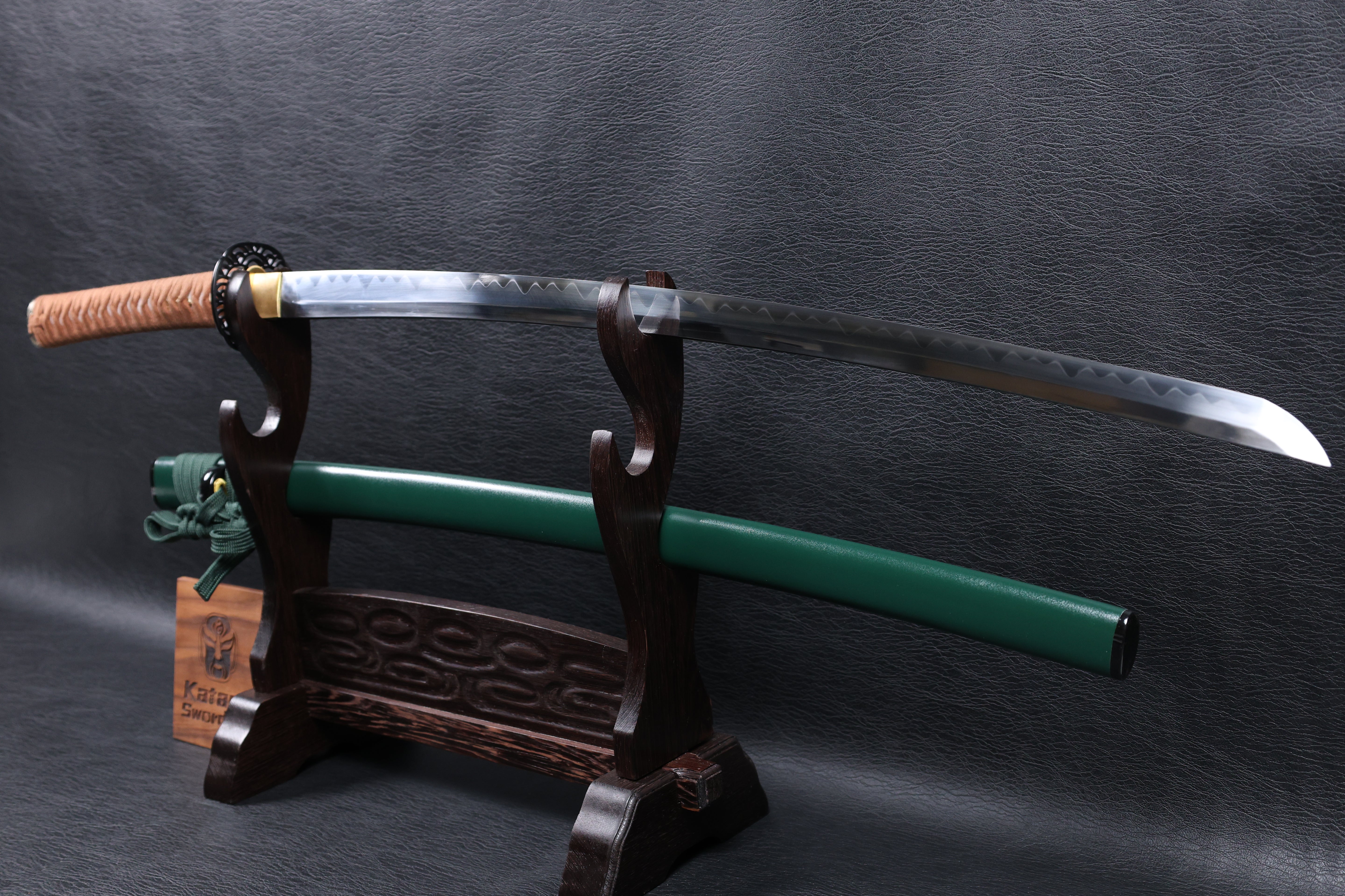 Katana Yoshitsune T10 Clay Tempered Blade with Notare Wave Hamon | KSA Huo
