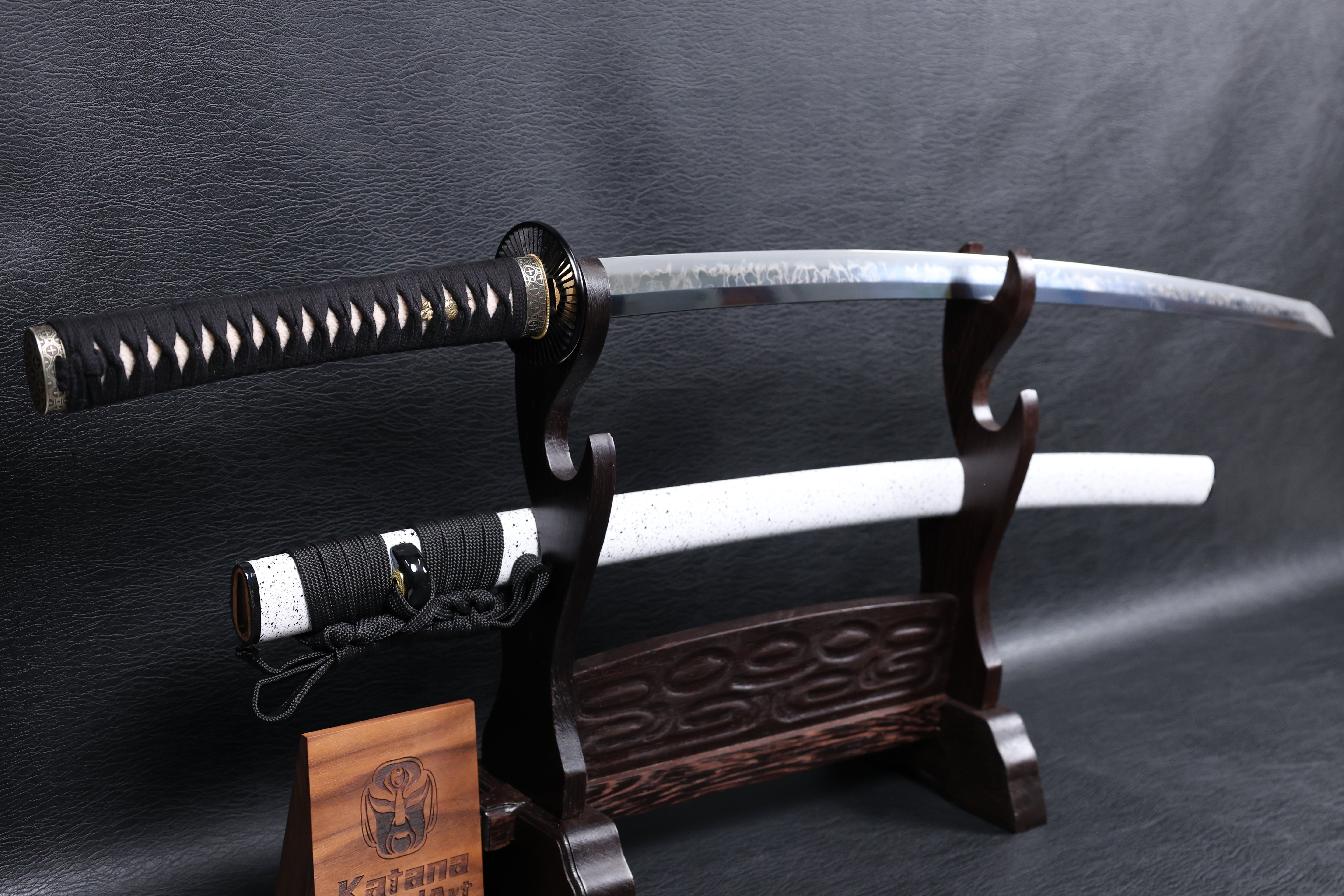 Katana Motochika T10 Clay Tempered Blade with Hitatsura Hamon | KSA Jiang