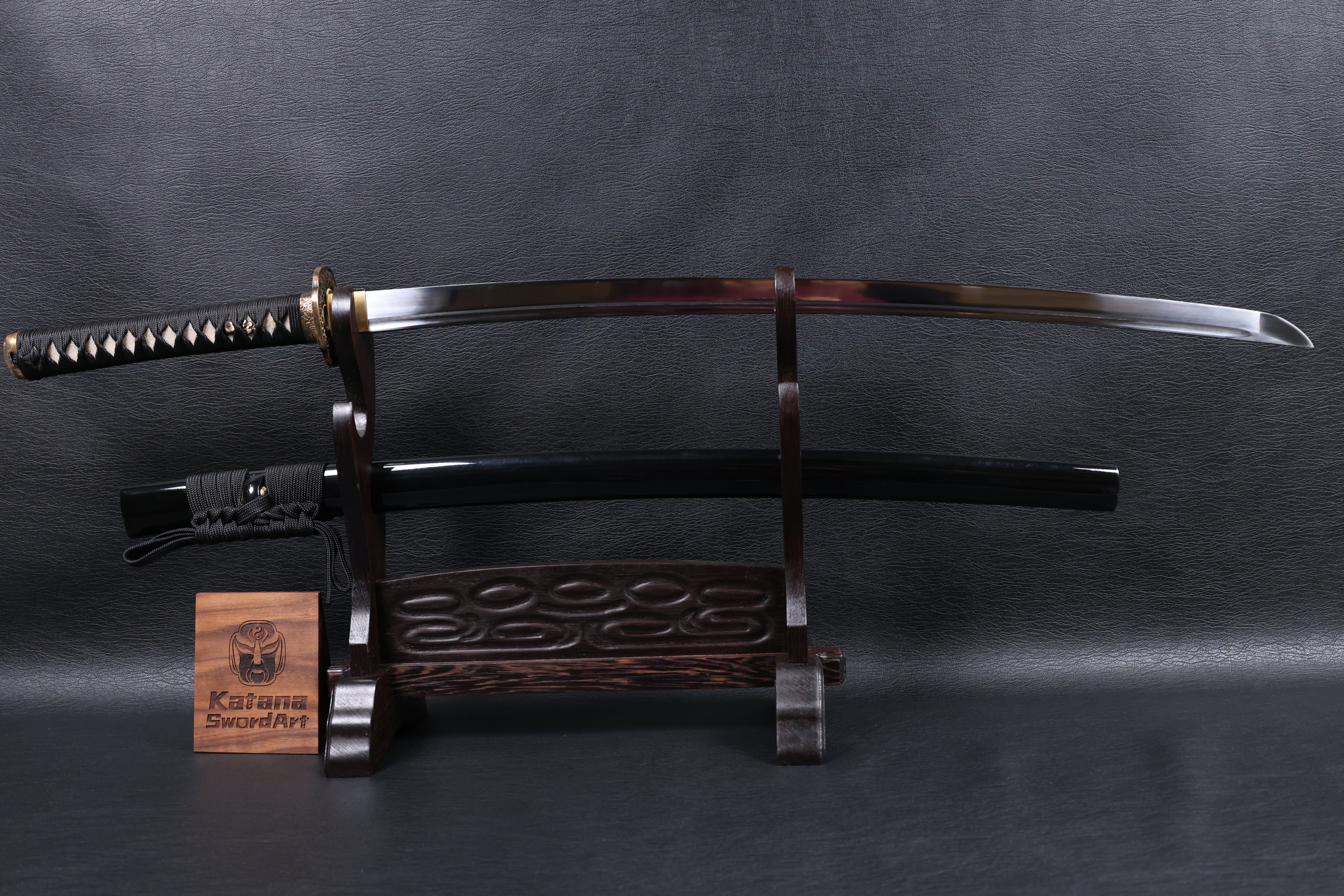 Katana Floral Eclipse Spring Steel Black Saya Genuine Rayskin