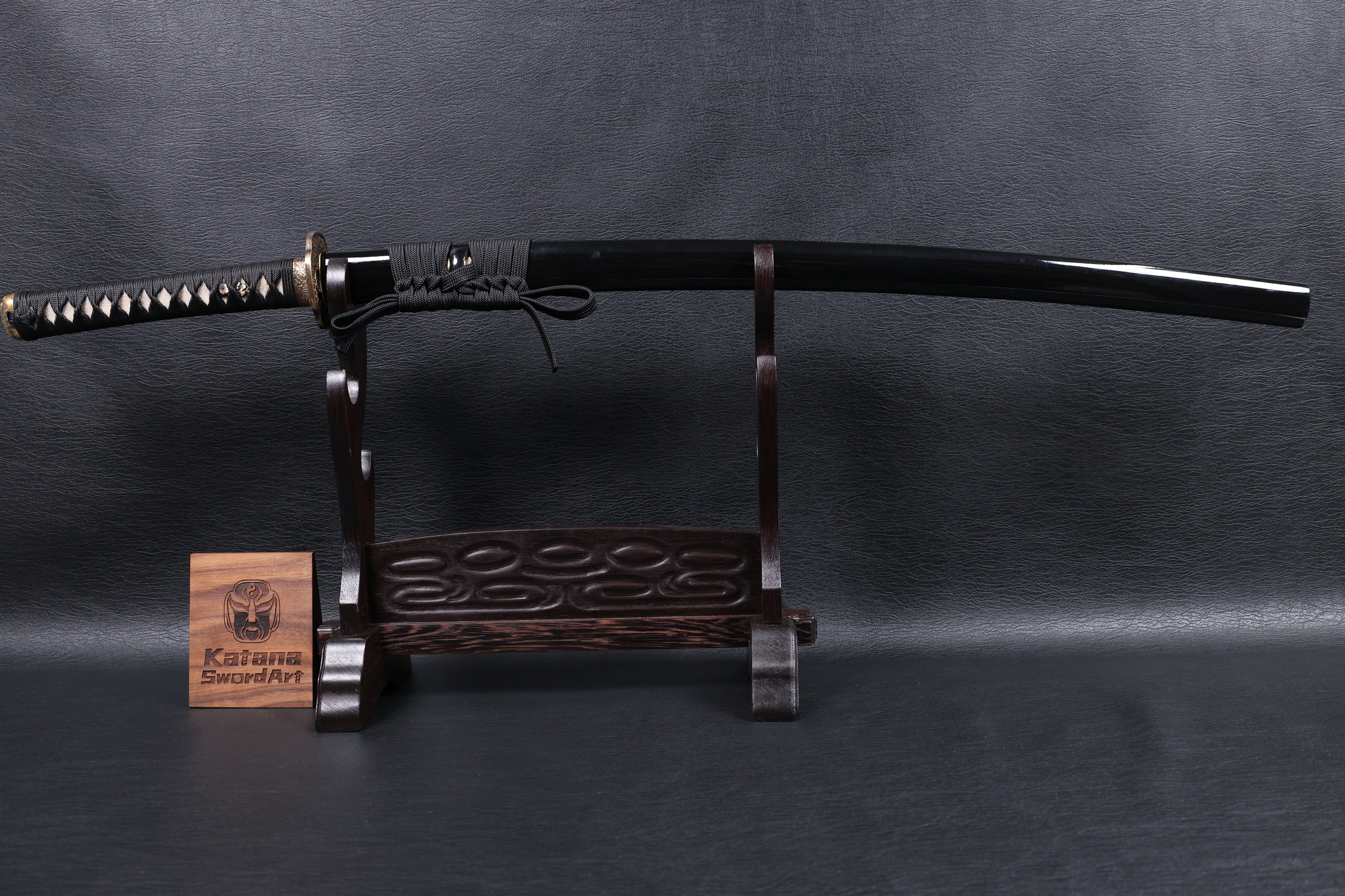Katana Floral Eclipse Spring Steel Black Saya Genuine Rayskin