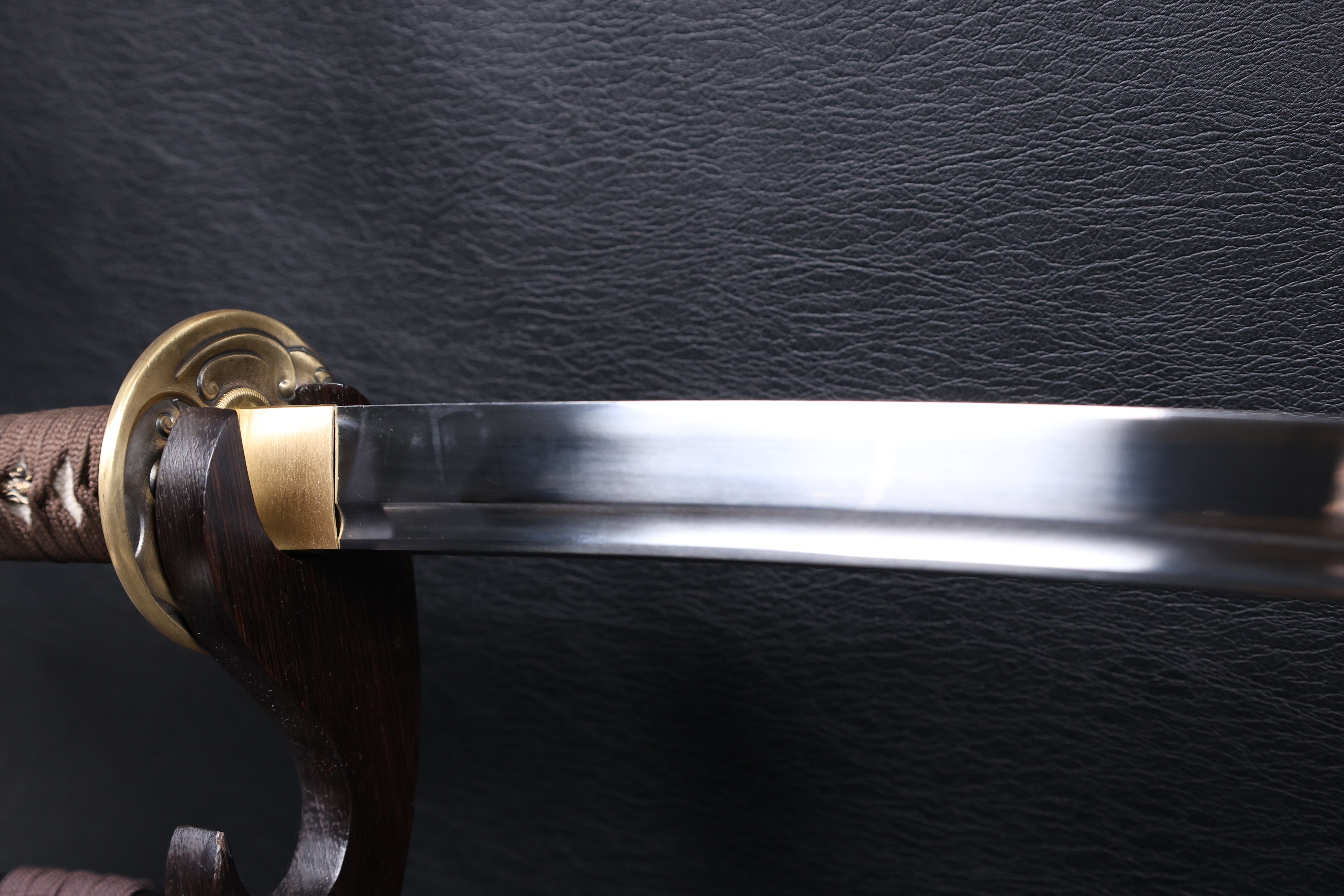 Katana Storm Tiger Spring Steel Black Saya Genuine Rayskin