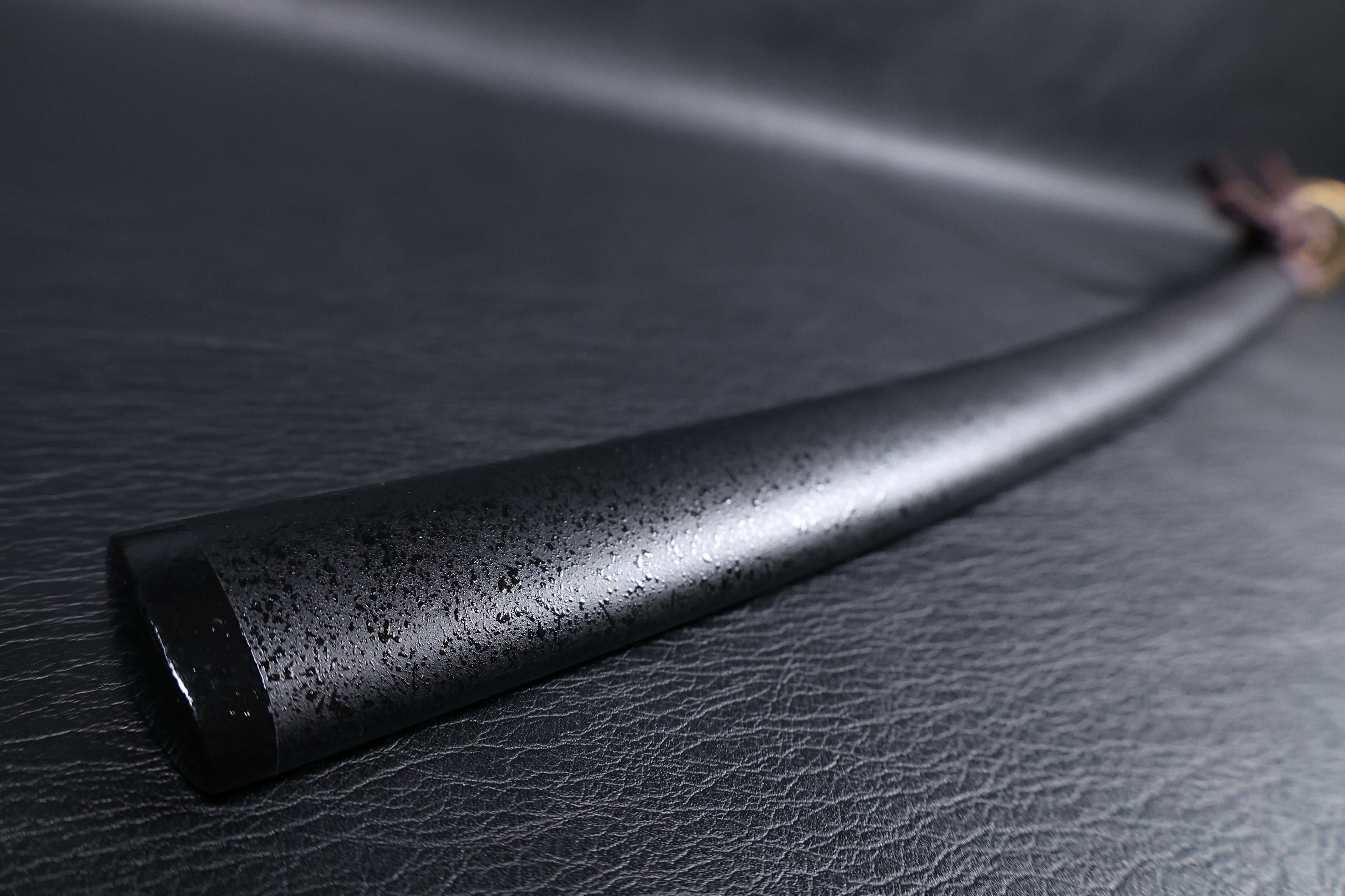 Katana Storm Tiger Spring Steel Black Saya Genuine Rayskin