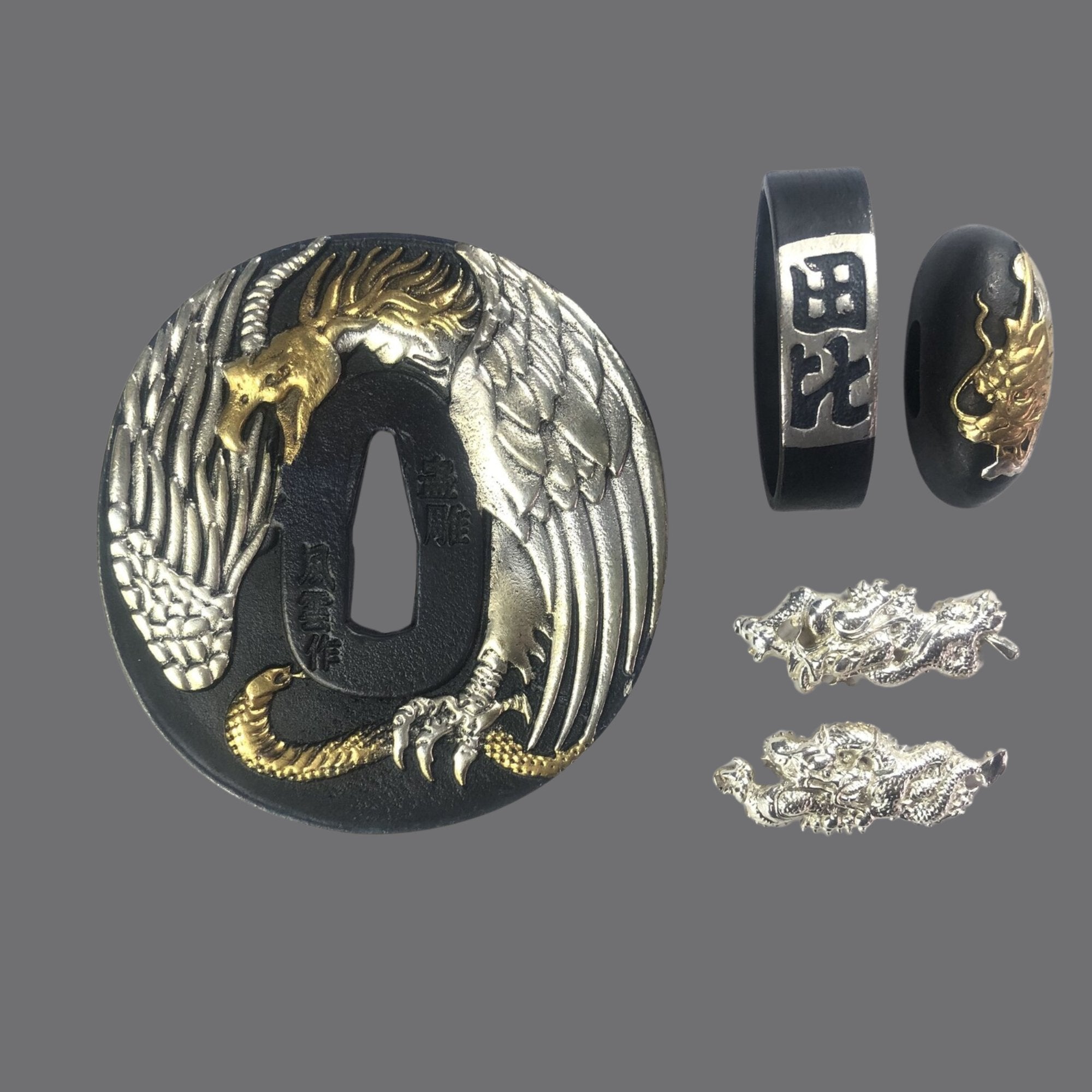 Blackened Copper Tsuba with Garuda Design | KatanaSwordArt Tsuba For Sale 2025