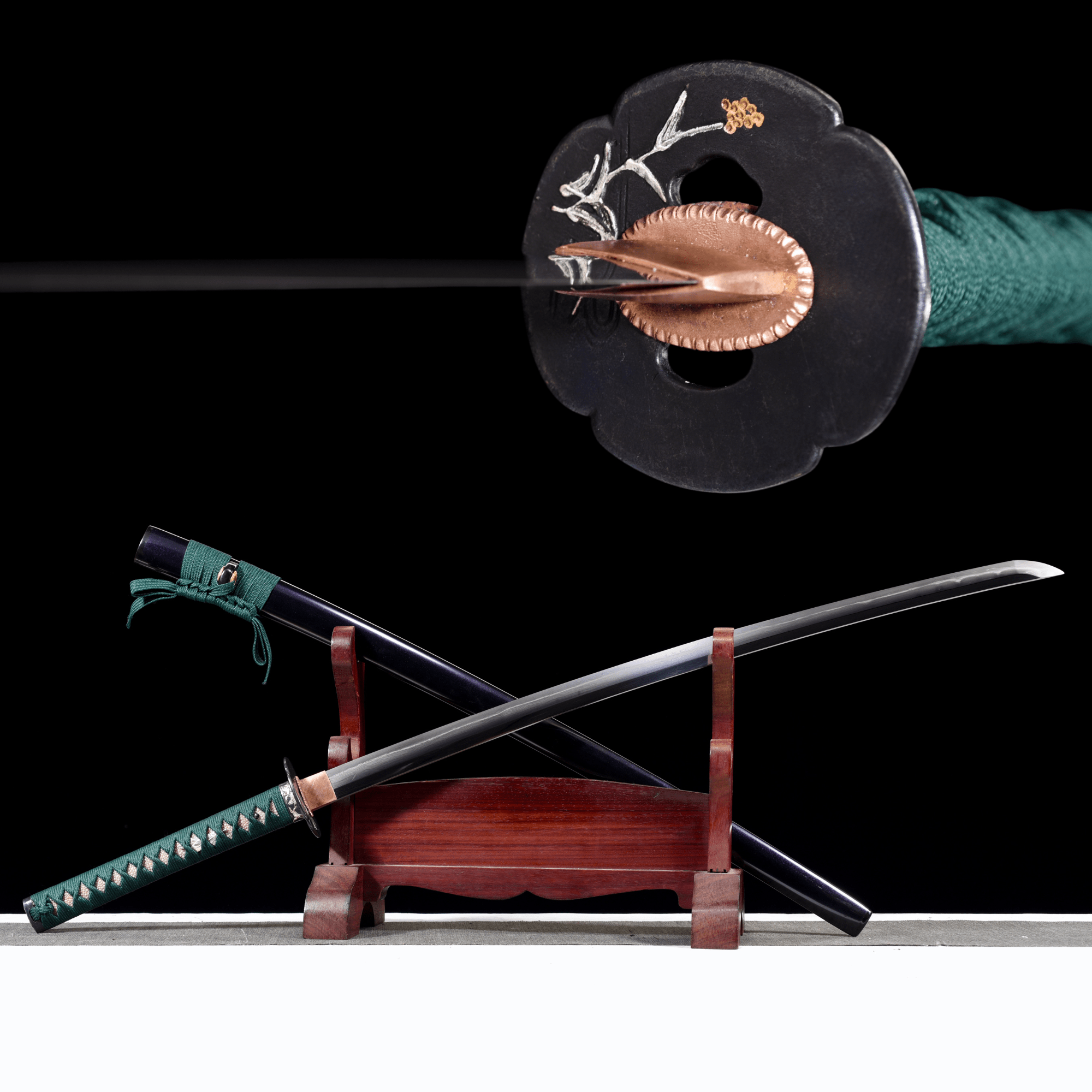 Collectable Katana Crane's Grace Sanmai Steel Clay Tempered Purple Saya 白鹤 | KatanaSwordArt Katana For Sale 2025