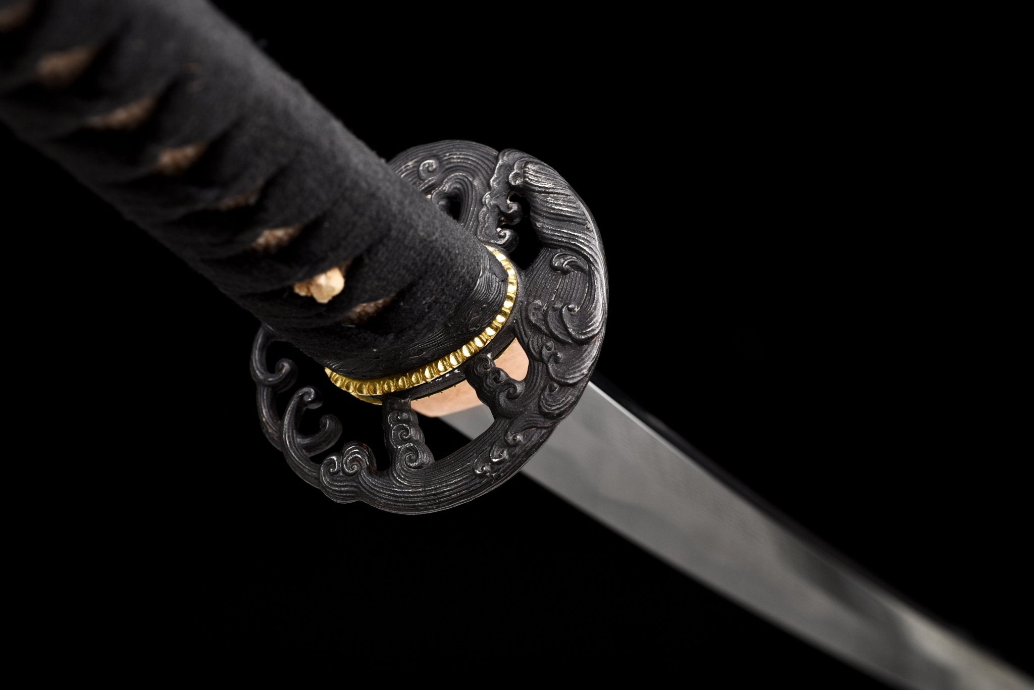 Collectable Katana Dark Wave Folded Steel Clay Tempered Black Saya 暗波 | KatanaSwordArt Katana For Sale 2025