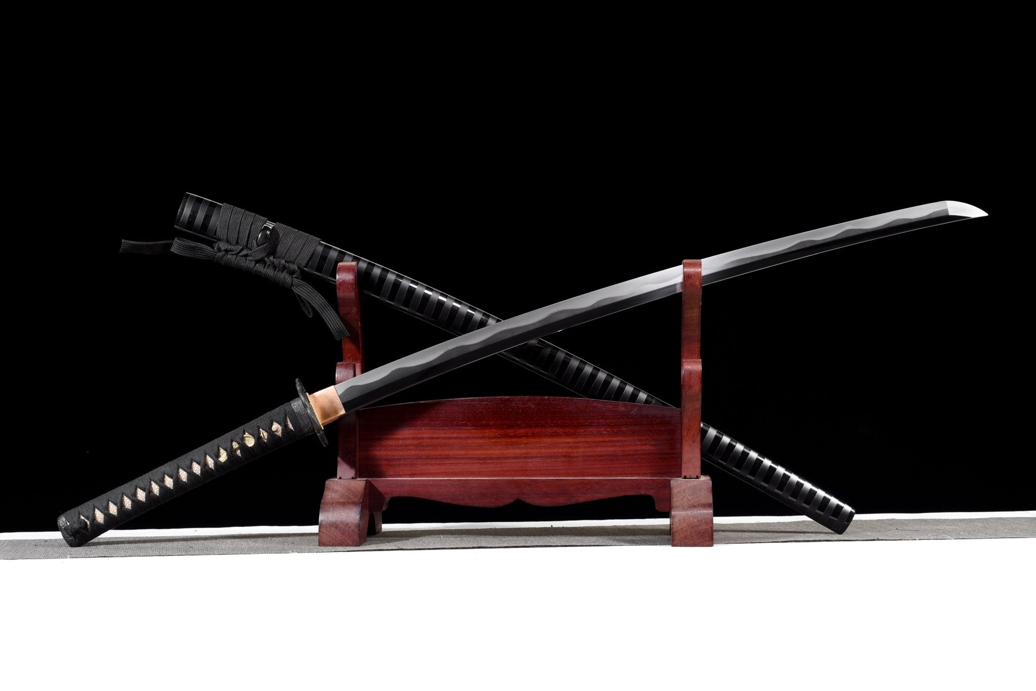 Collectable Katana Dark Wave Folded Steel Clay Tempered Black Saya 暗波 | KatanaSwordArt Katana For Sale 2025