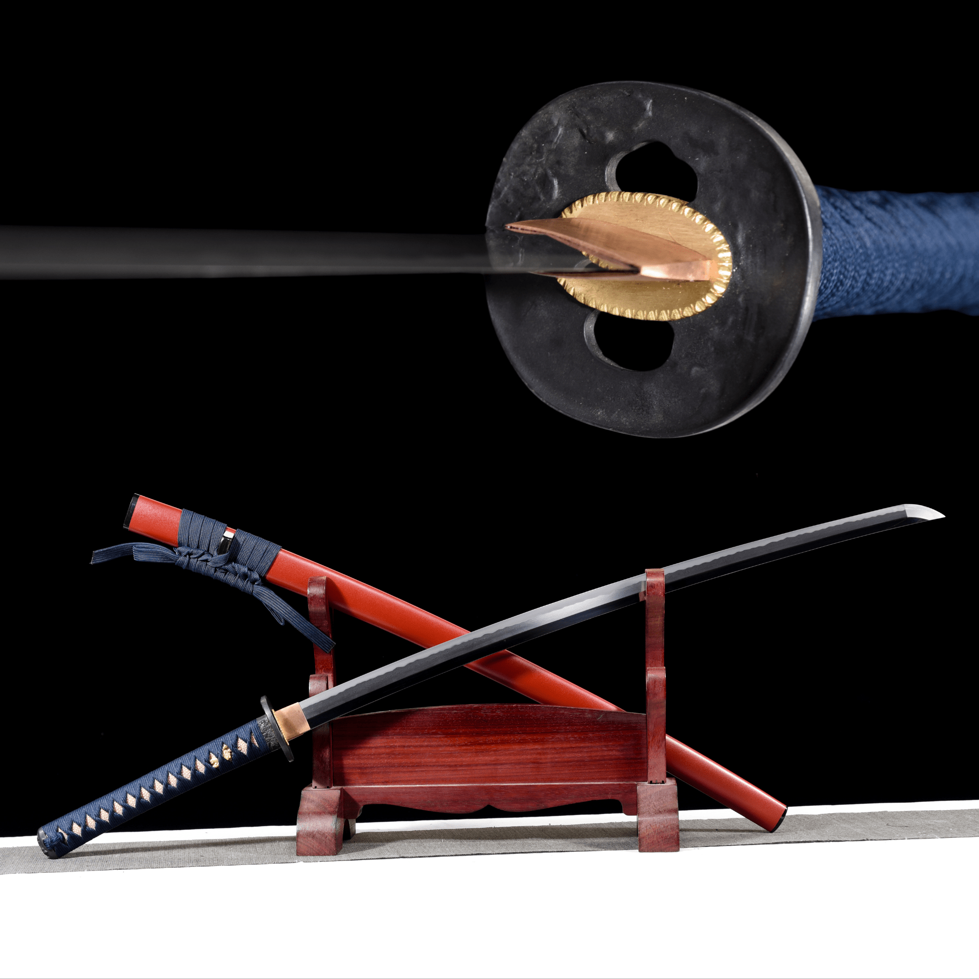 Collectable Katana Flame Lion Folded Steel Clay Tempered Red Saya 炎獅 | KatanaSwordArt Katana For Sale 2025