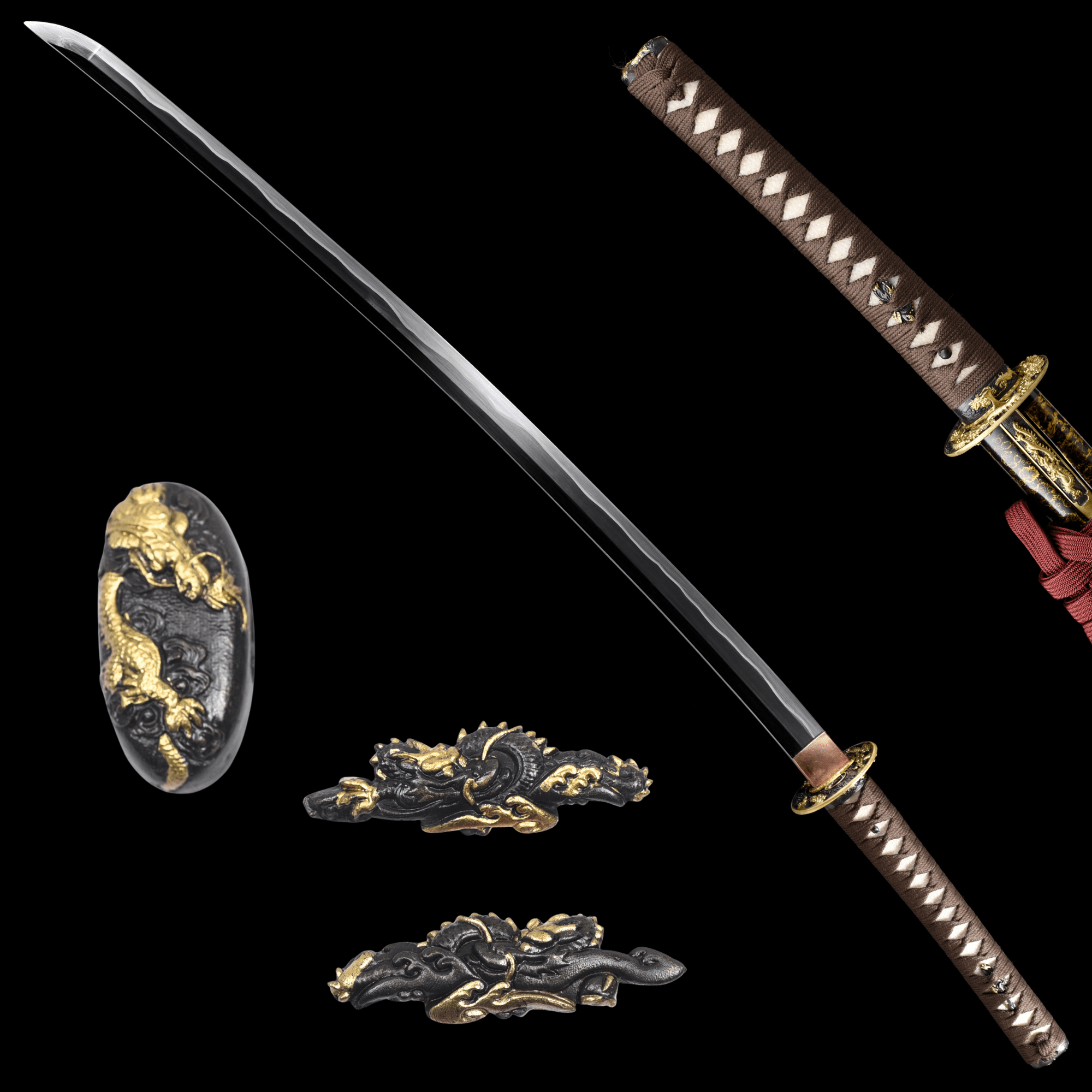 Collectable Katana Golden Dragon Sanmai Steel Clay Tempered Chinkin Saya 金龍 | KatanaSwordArt Katana For Sale 2025