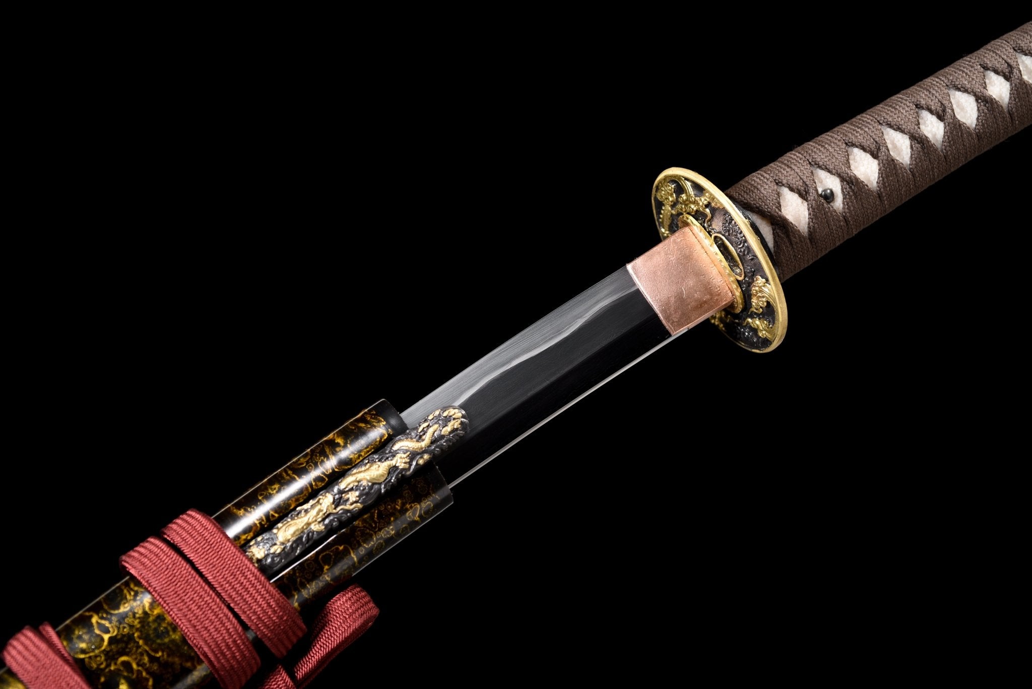 Collectable Katana Golden Dragon Sanmai Steel Clay Tempered Chinkin Saya 金龍 | KatanaSwordArt Katana For Sale 2025