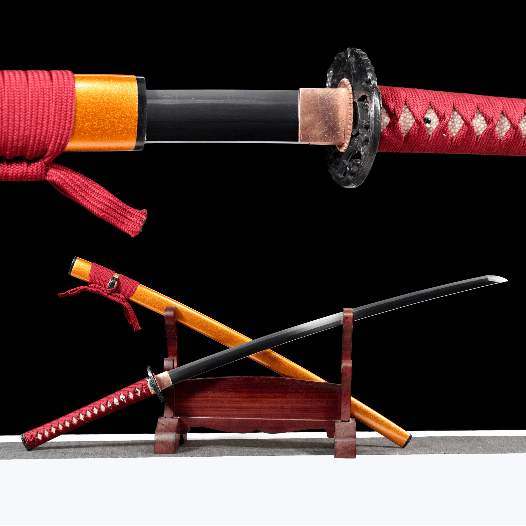 Collectable Katana Golden Koi Sanmai Steel Clay Tempered Gold Saya 錦鯉 | KatanaSwordArt Katana For Sale 2025