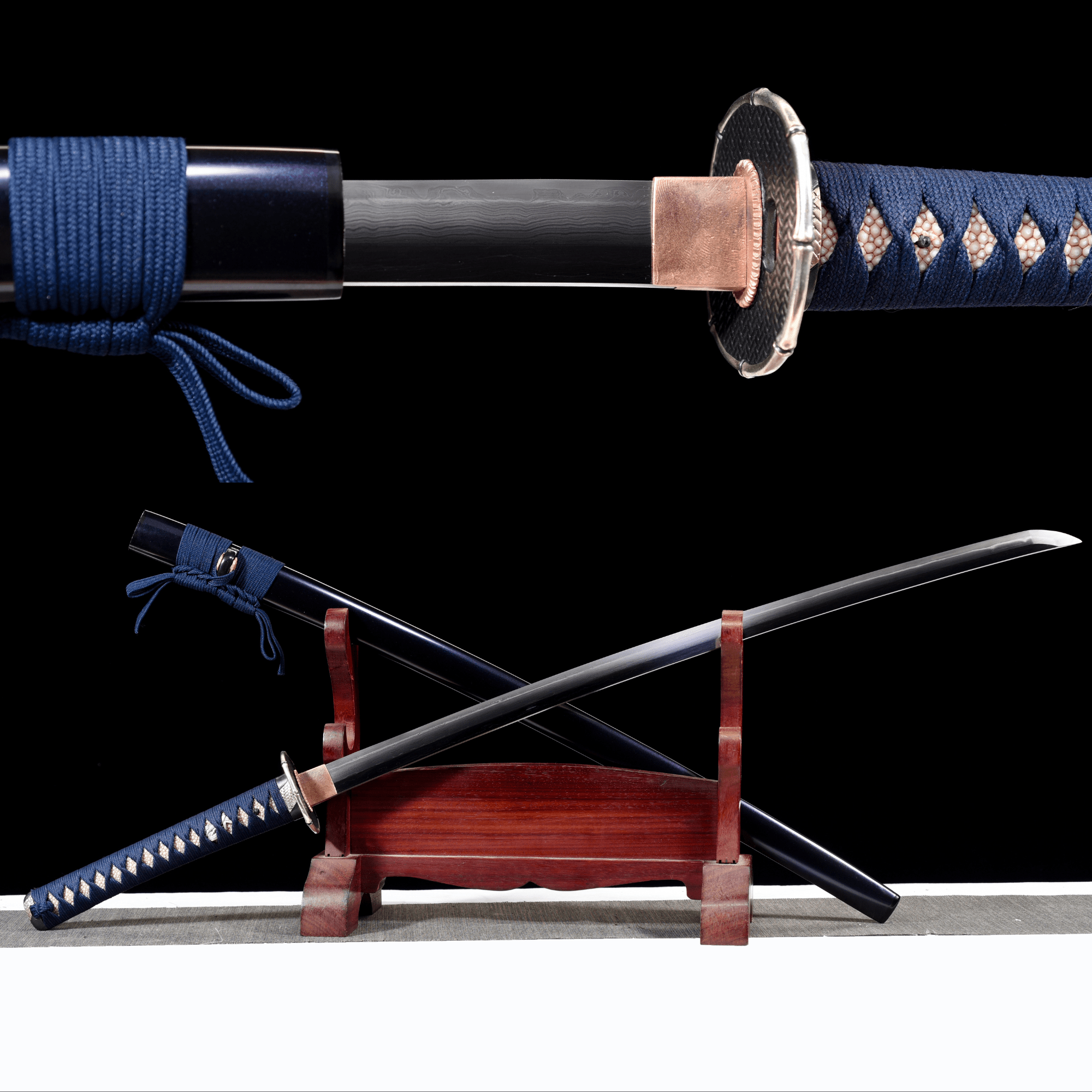Collectable Katana Midnight Bamboo Sanmai Steel Clay Tempered Purple Saya 竹影 | KatanaSwordArt Katana For Sale 2025