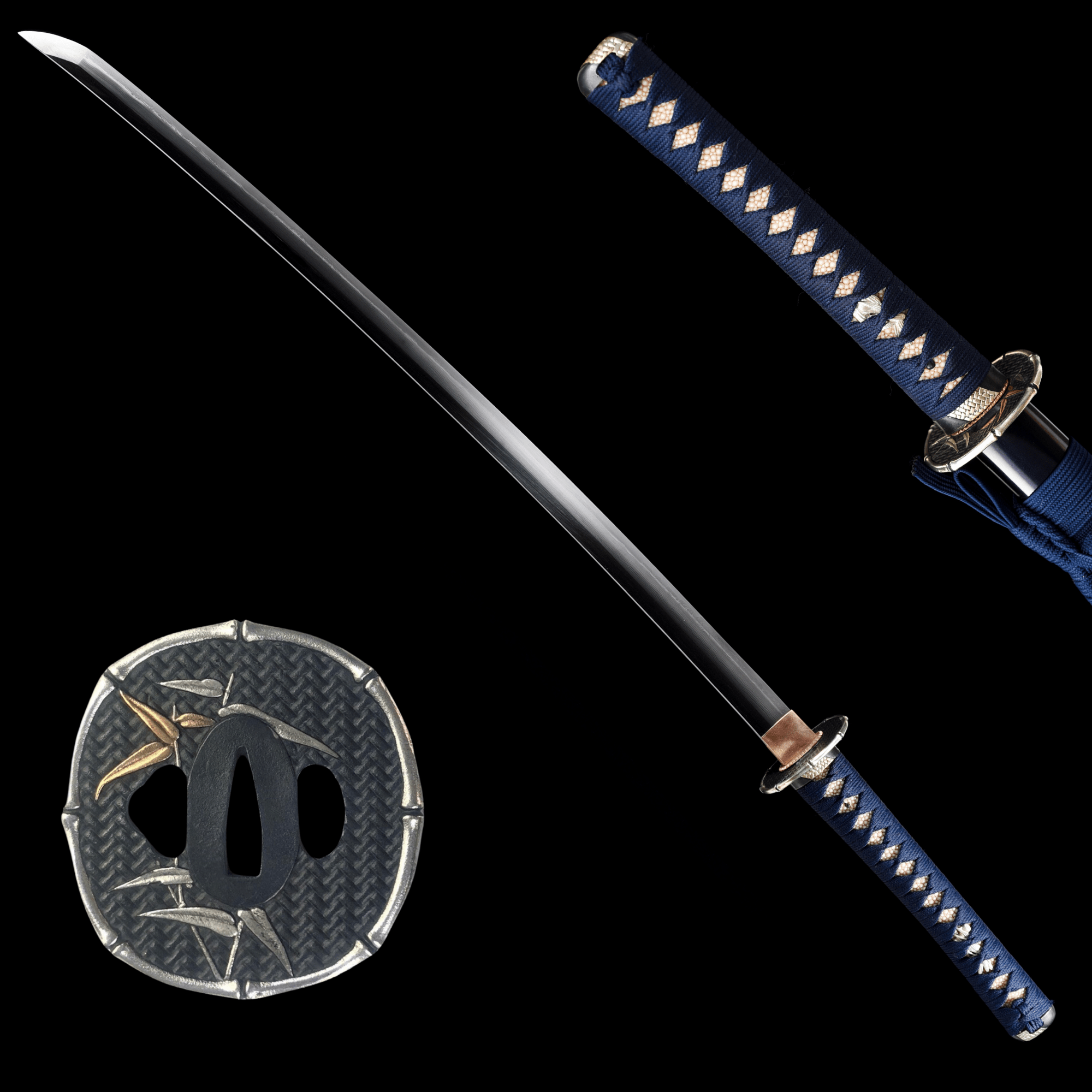 Collectable Katana Midnight Bamboo Sanmai Steel Clay Tempered Purple Saya 竹影 | KatanaSwordArt Katana For Sale 2025