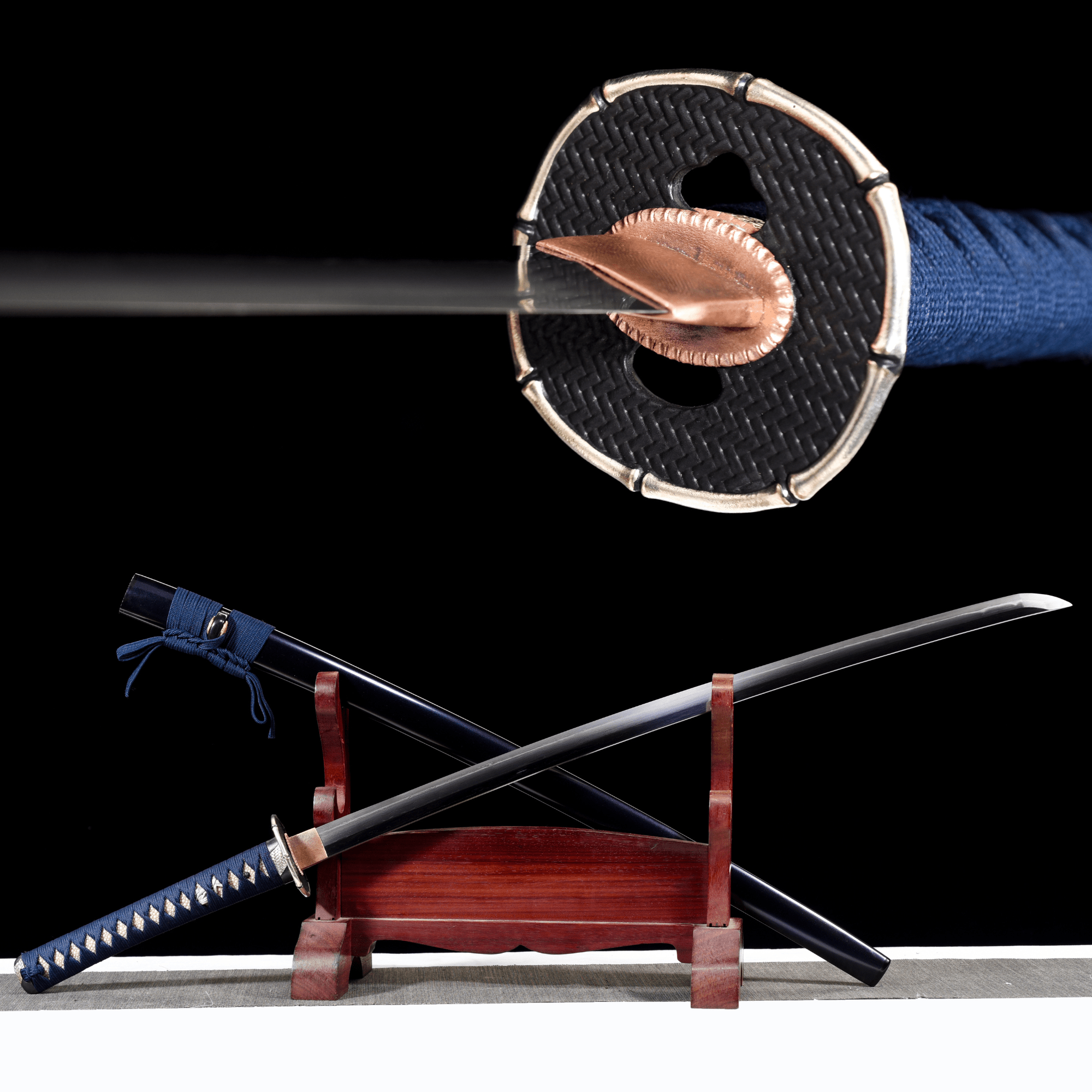 Collectable Katana Midnight Bamboo Sanmai Steel Clay Tempered Purple Saya 竹影 | KatanaSwordArt Katana For Sale 2025