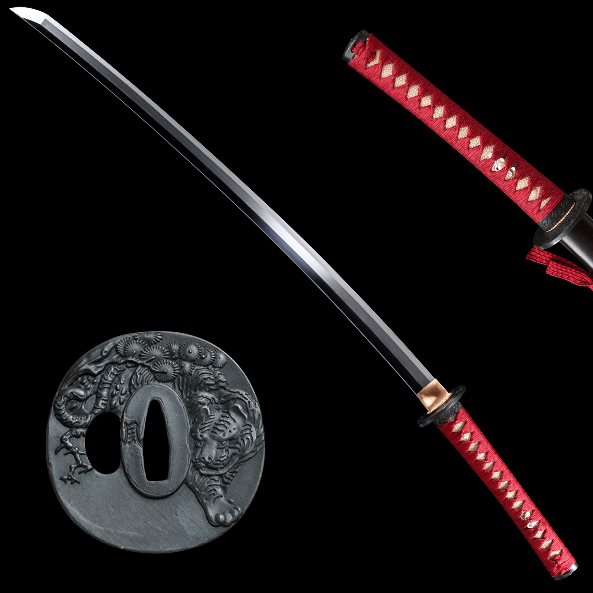 Collectable Katana Scarlet Roar Folded Steel Clay Tempered Brown Saya 绛云啸 | KatanaSwordArt Katana For Sale 2025