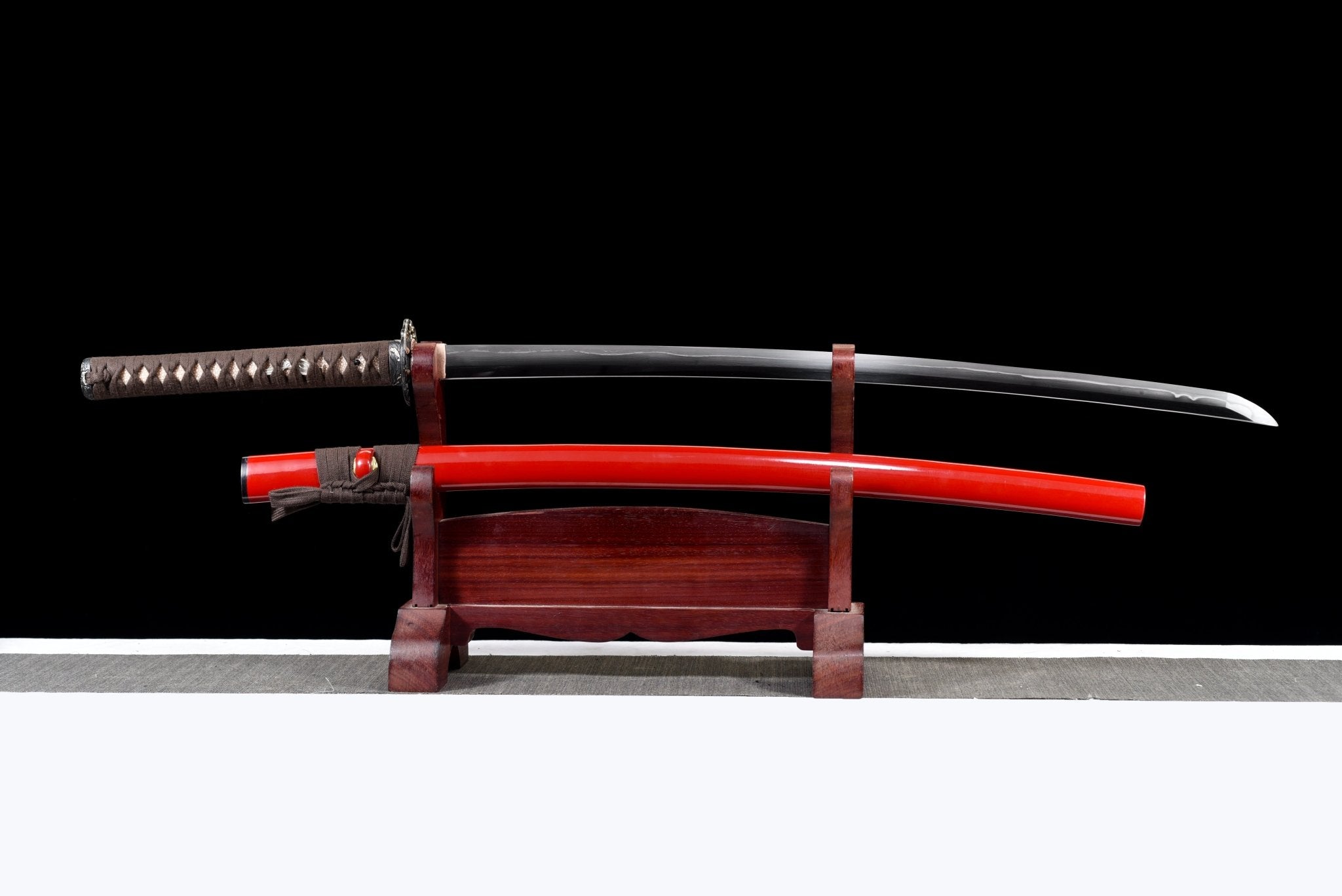 Collectable Katana Scarlet Wave Sanmai Steel Clay Tempered Red Saya 緋浪 | KatanaSwordArt Katana For Sale 2026