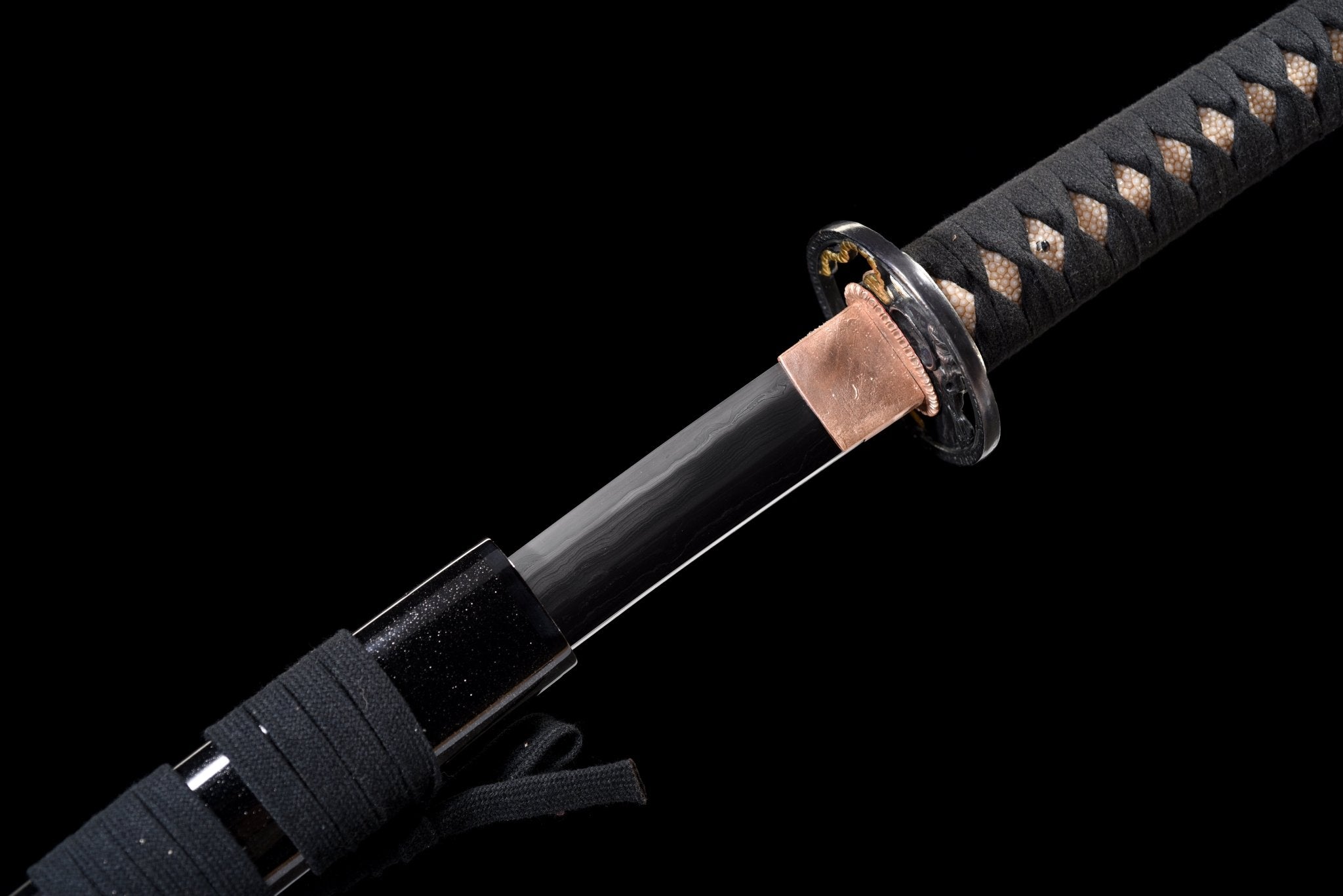 Collectable Katana Shadow Tiger Sanmai Steel Clay Tempered Black Saya 虎影 | KatanaSwordArt Katana For Sale 2025