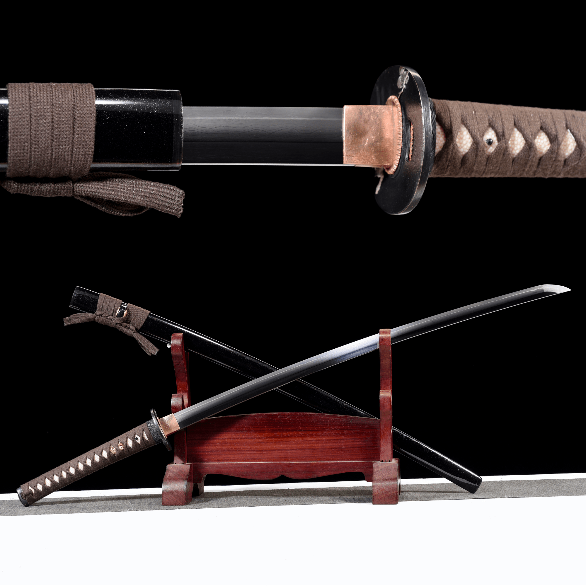 Collectable Katana Silent Tiger Sanmai Steel Clay Tempered Black Saya 静虎 | KatanaSwordArt Katana For Sale 2025