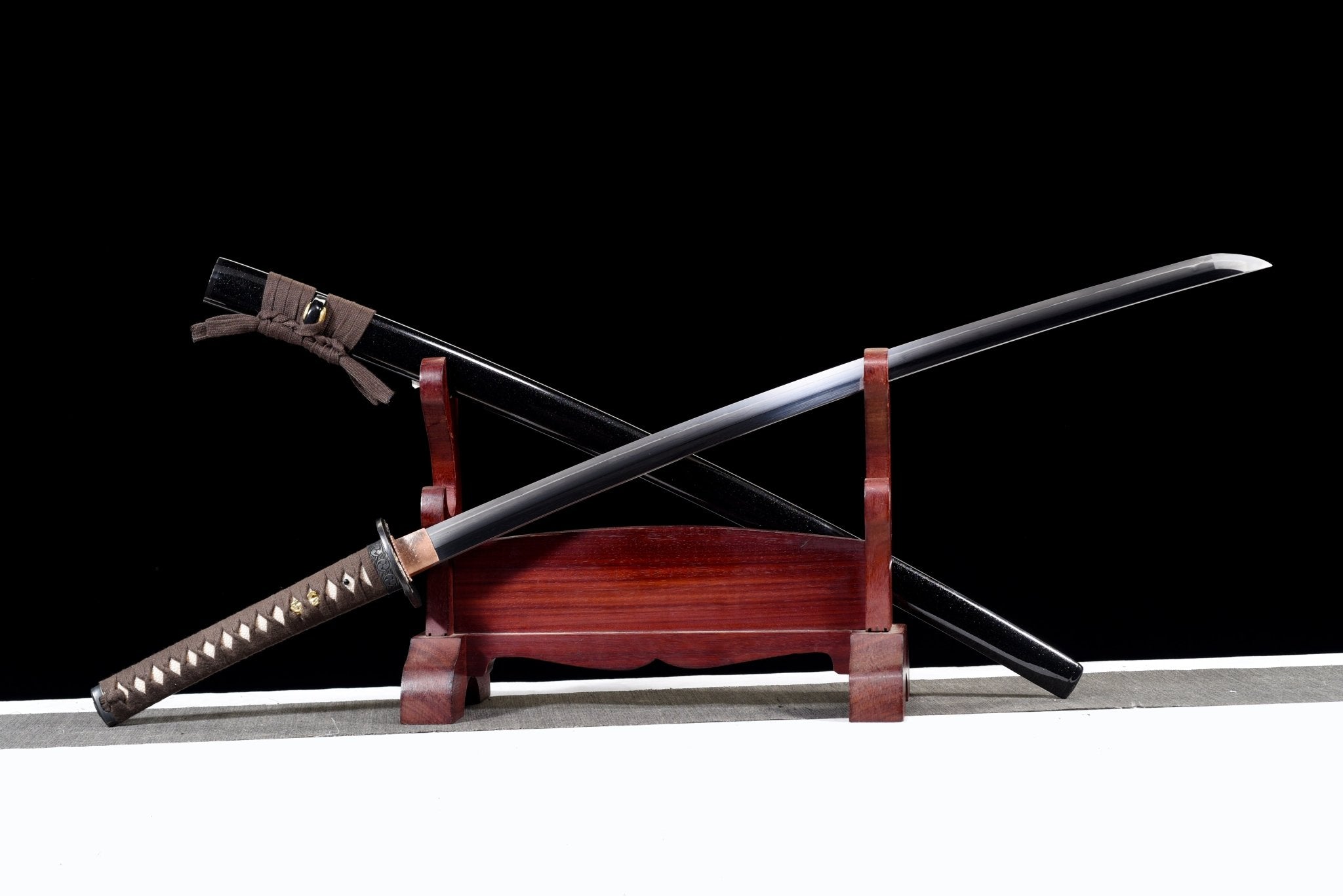 Collectable Katana Silent Tiger Sanmai Steel Clay Tempered Black Saya 静虎 | KatanaSwordArt Katana For Sale 2025