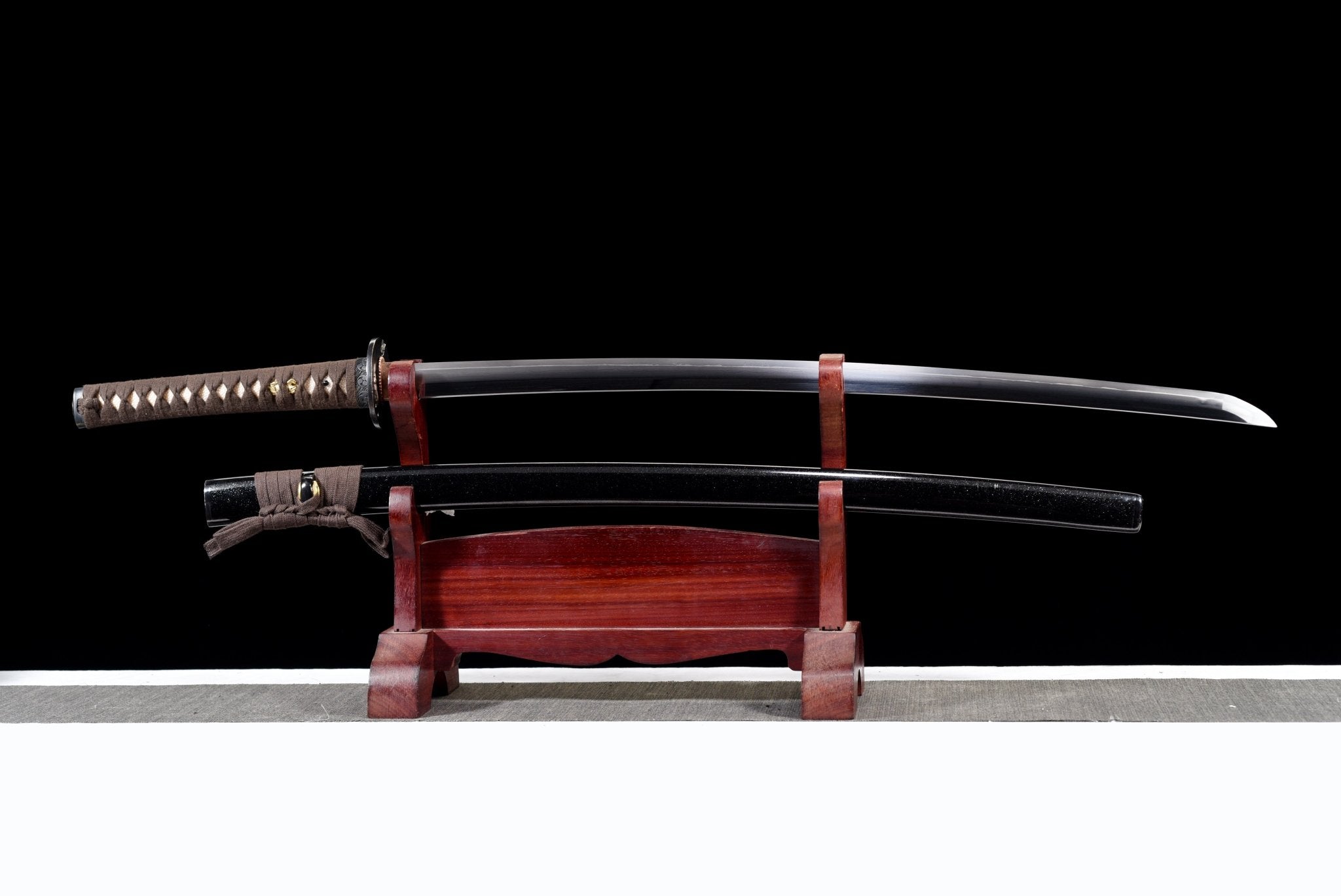 Collectable Katana Silent Tiger Sanmai Steel Clay Tempered Black Saya 静虎 | KatanaSwordArt Katana For Sale 2025