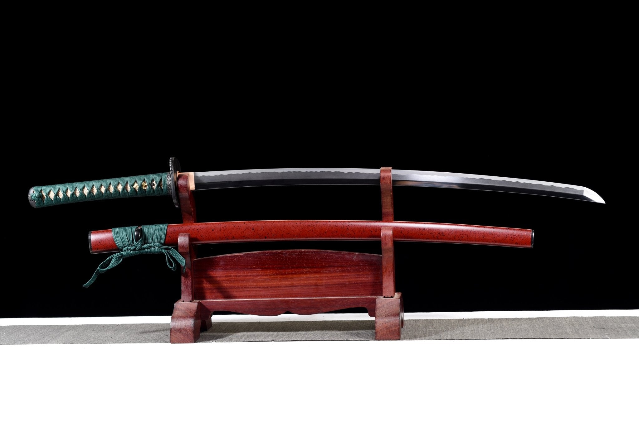 Collectable Katana Verdant Lion Folded Steel Clay Tempered Red Saya 翠獅 | KatanaSwordArt Katana For Sale 2025