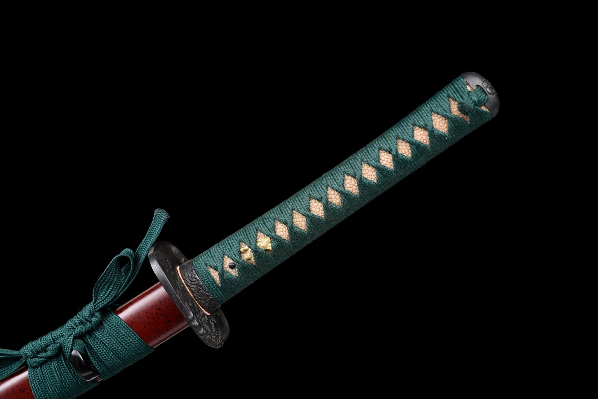 Collectable Katana Verdant Lion Folded Steel Clay Tempered Red Saya 翠獅 | KatanaSwordArt Katana For Sale 2025