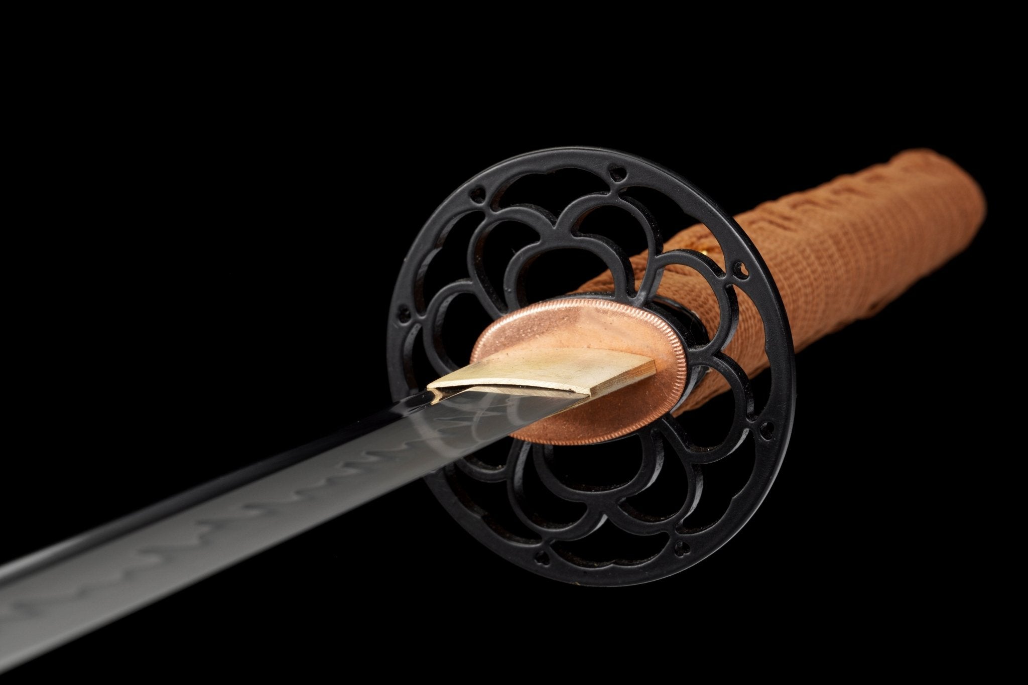 Katana Autumn Crest T10 Clay Tempered Blade with Black Rayskin 秋紋 | KatanaSwordArt Katana For Sale 2025