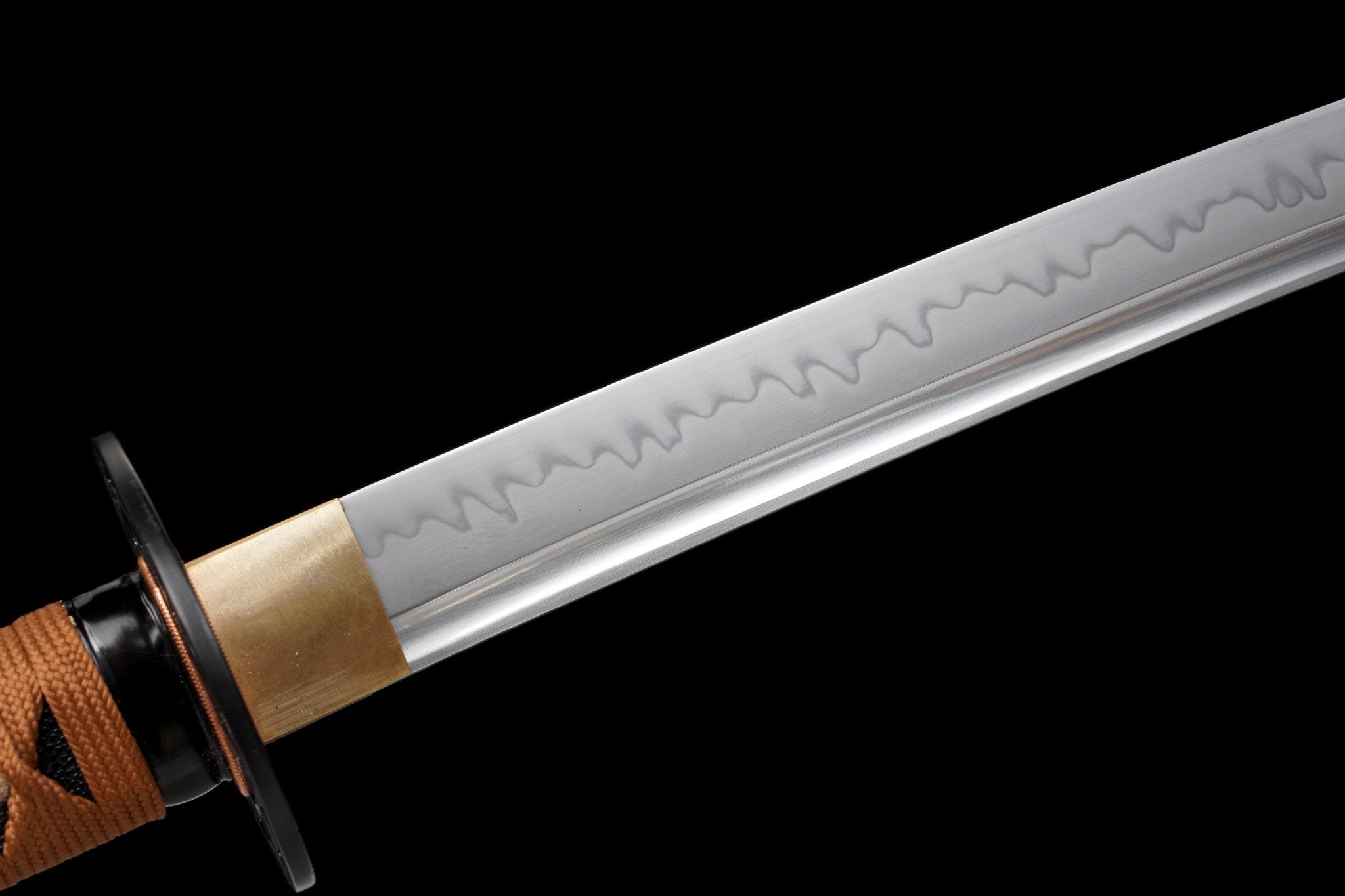 Katana Autumn Crest T10 Clay Tempered Blade with Black Rayskin 秋紋 | KatanaSwordArt Katana For Sale 2025
