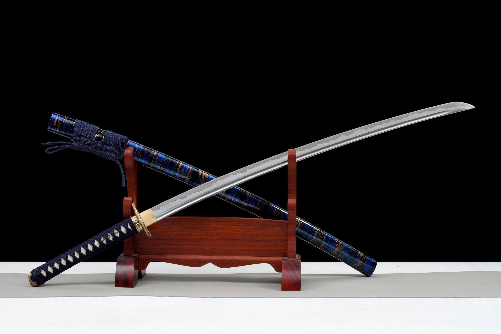 Katana Azure Flame Blue Lacquer Saya Genuine Rayskin 蒼炎 | KatanaSwordArt Katana For Sale 2025