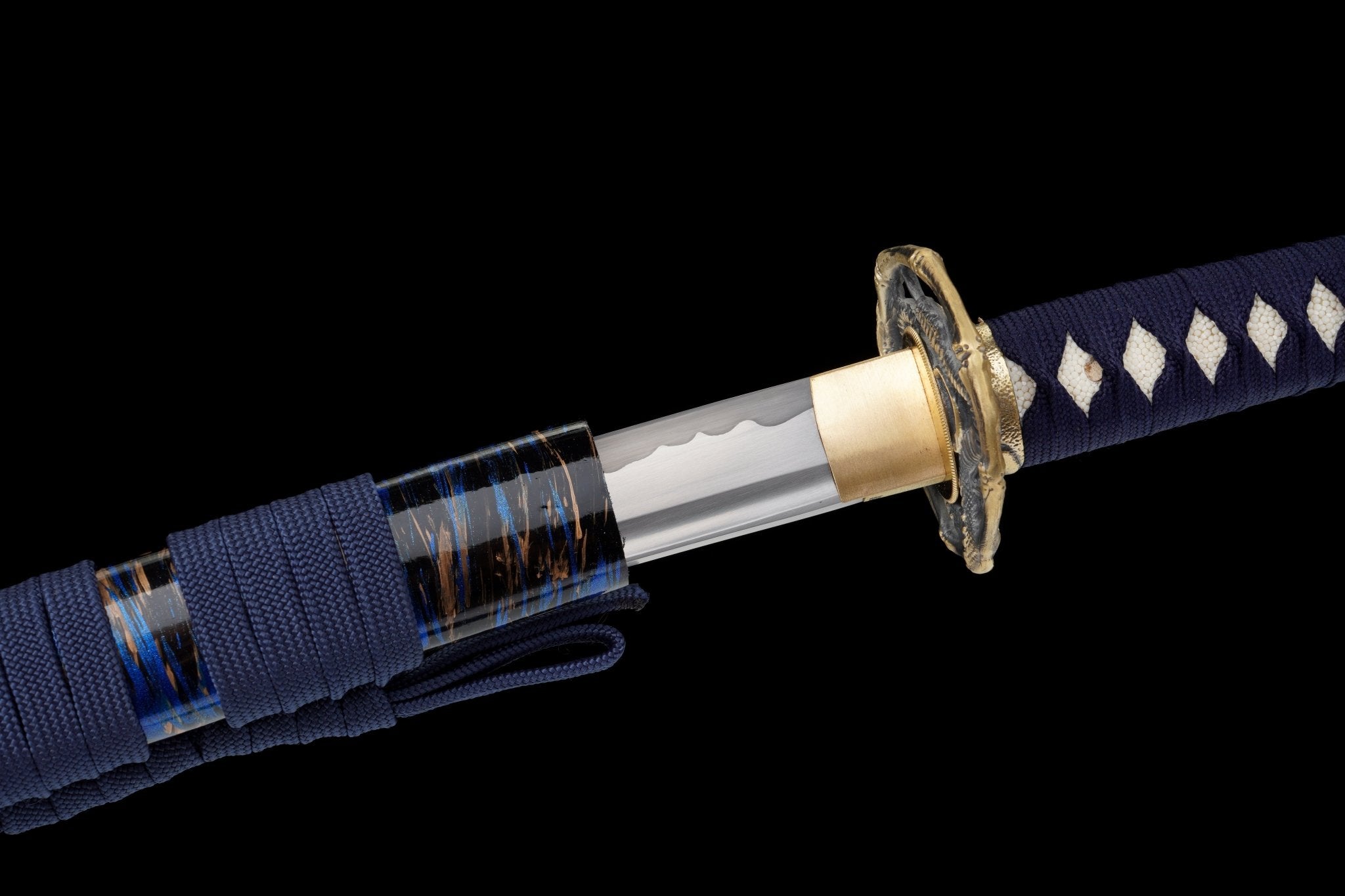 Katana Azure Flame Blue Lacquer Saya Genuine Rayskin 蒼炎 | KatanaSwordArt Katana For Sale 2025