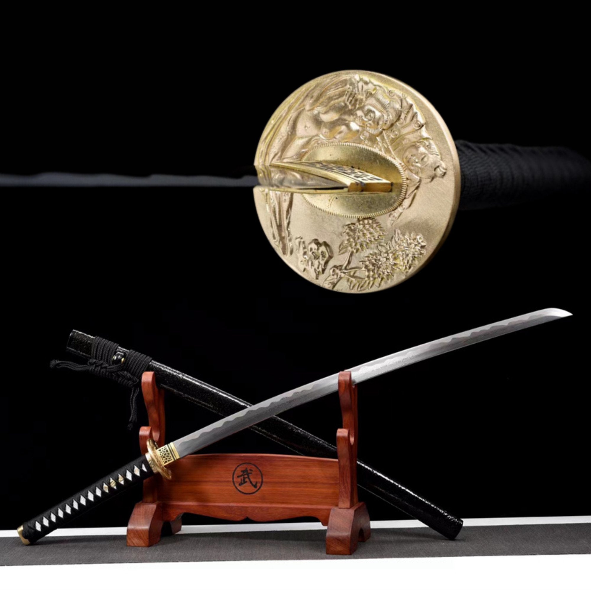Katana Bawang Damascus Folded Black Saya 霸王 | KatanaSwordArt Katana For Sale 2025