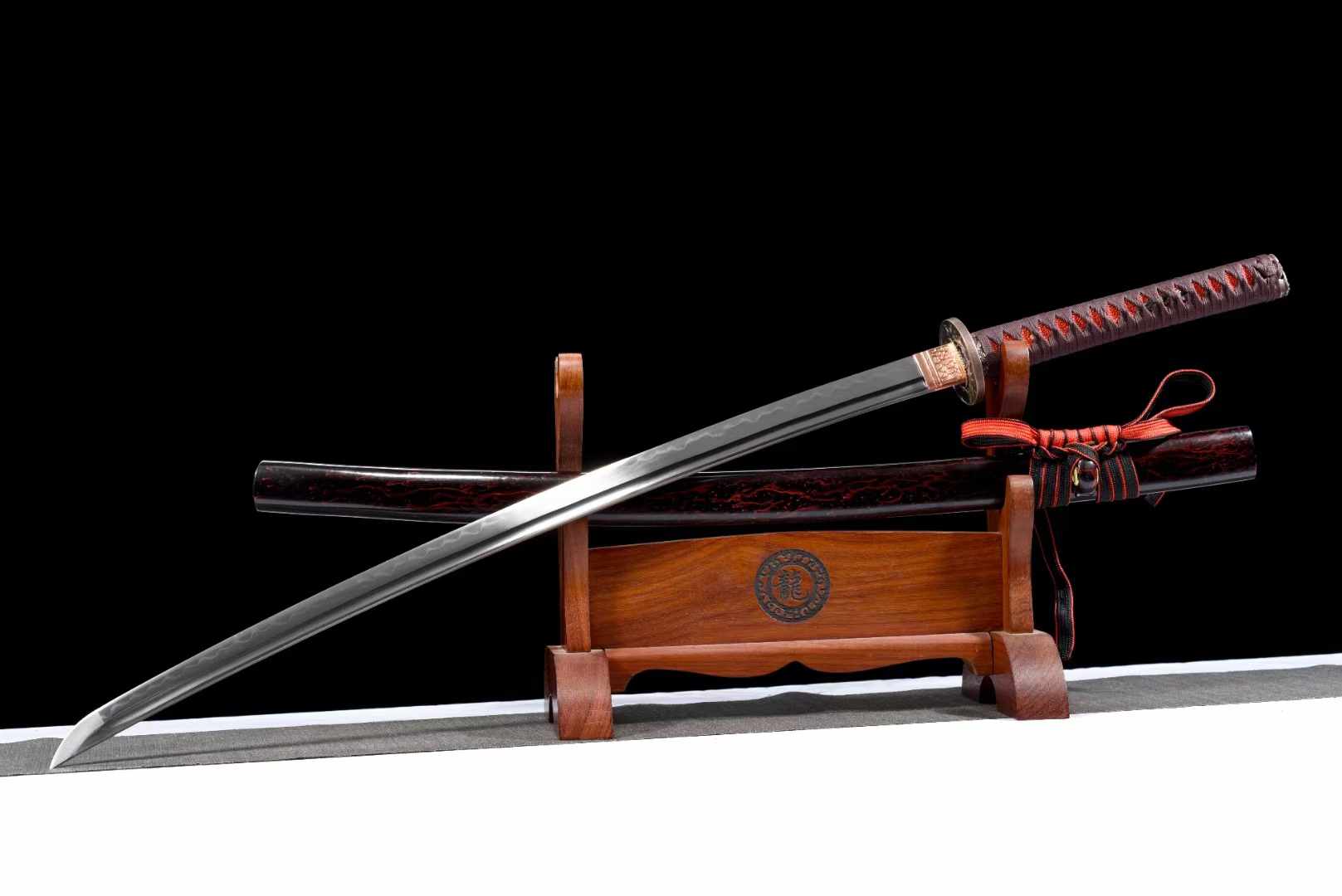 Katana Blood Plum Carbon Steel Clay Tempered Red Saya 血梅 | KatanaSwordArt Katana For Sale 2025